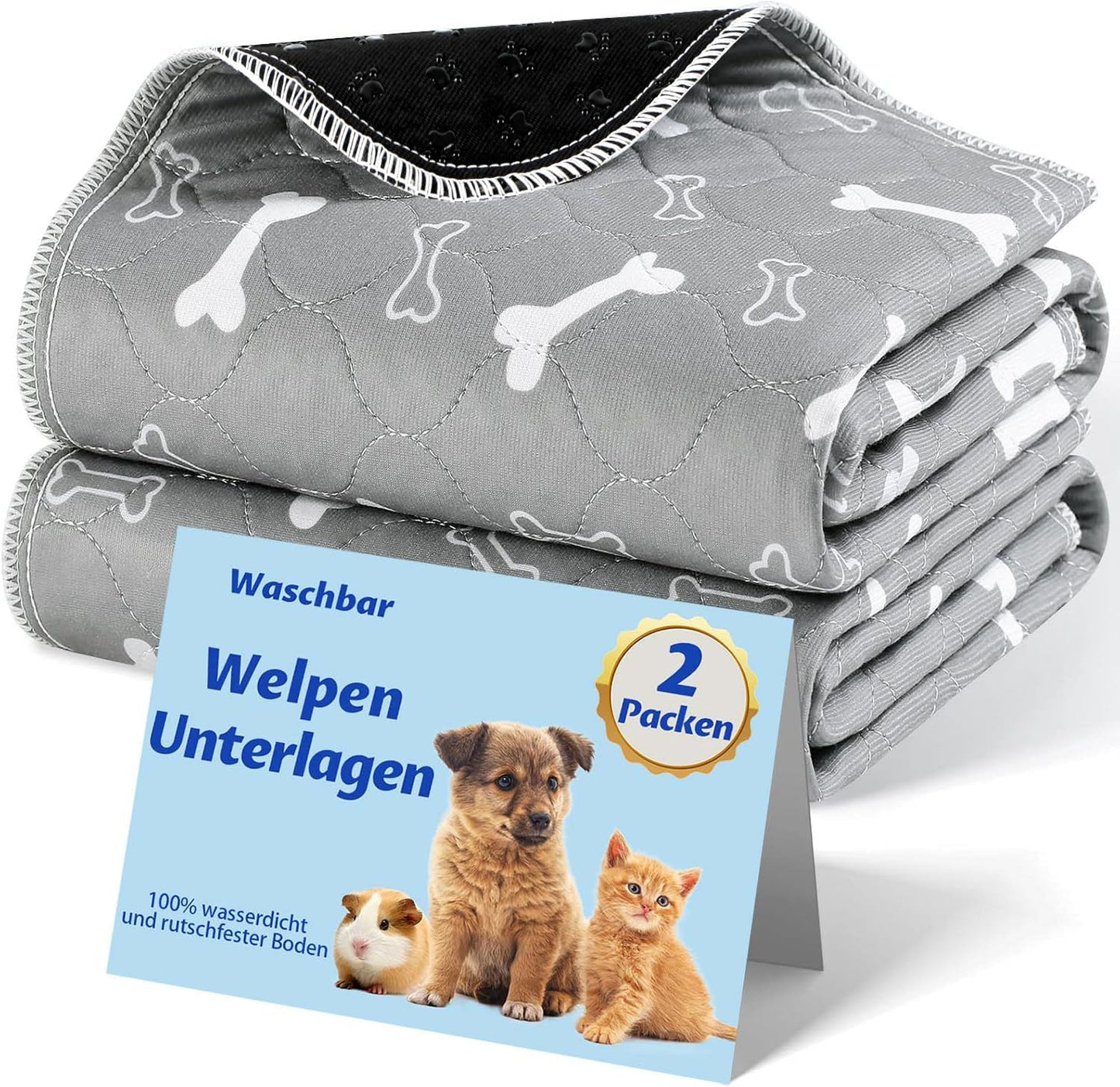 2er-Pack waschbare Haustier-Urinunterlage, 90x80 cm 2 Stück