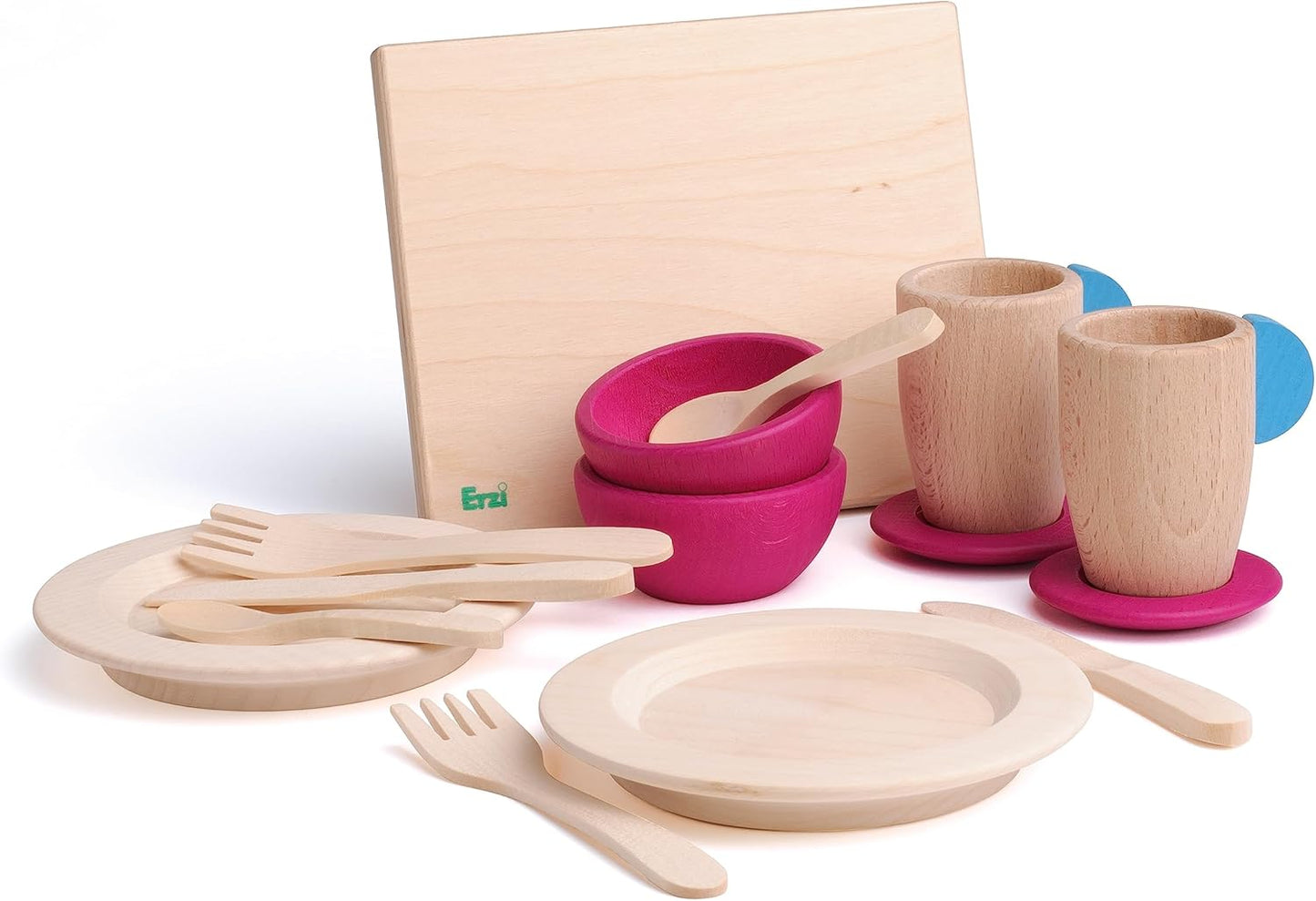 Geschirrset aus Holz für Kinderküche
