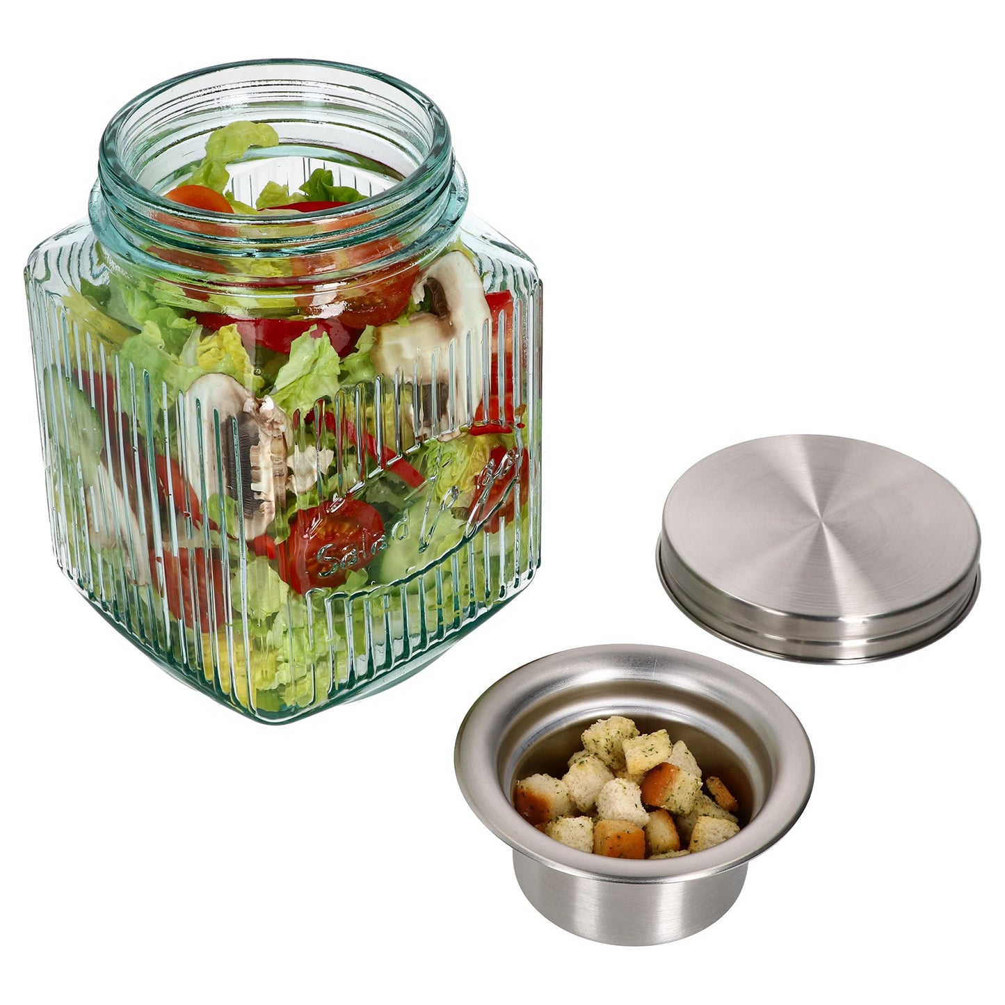 3-teiliges Salat to Go Vorratsglas
