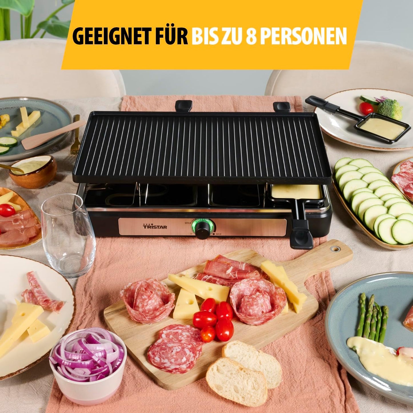 Raclettegerät RA-2748, 8 Schwarz