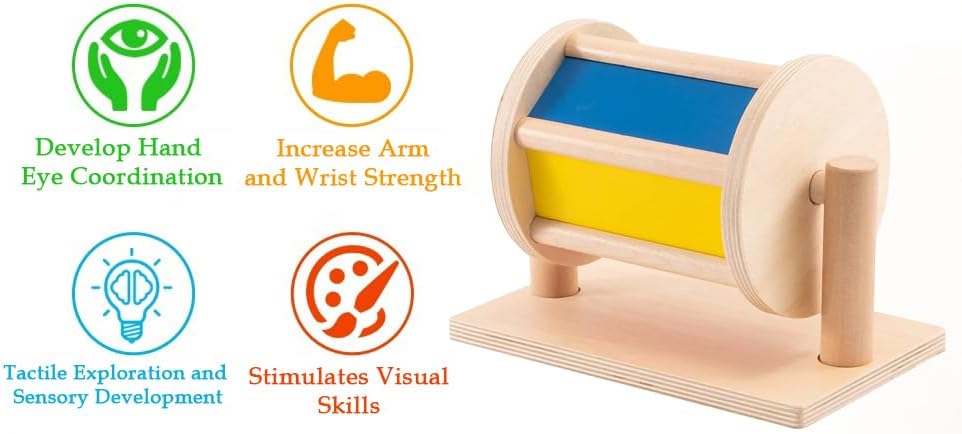 Montessori Spinning Drum Spielzeug, B