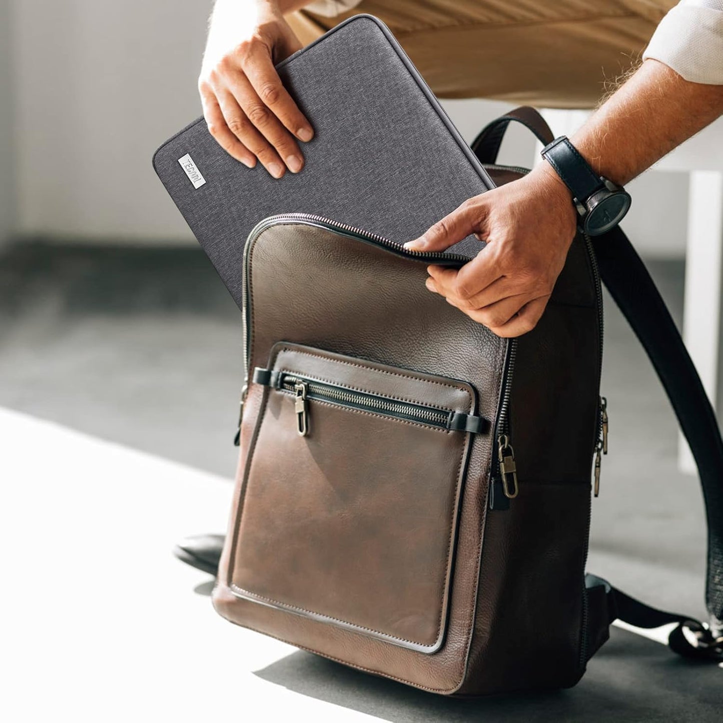 Wasserdichte Laptoptasche, 14 inch Dunkelgrau