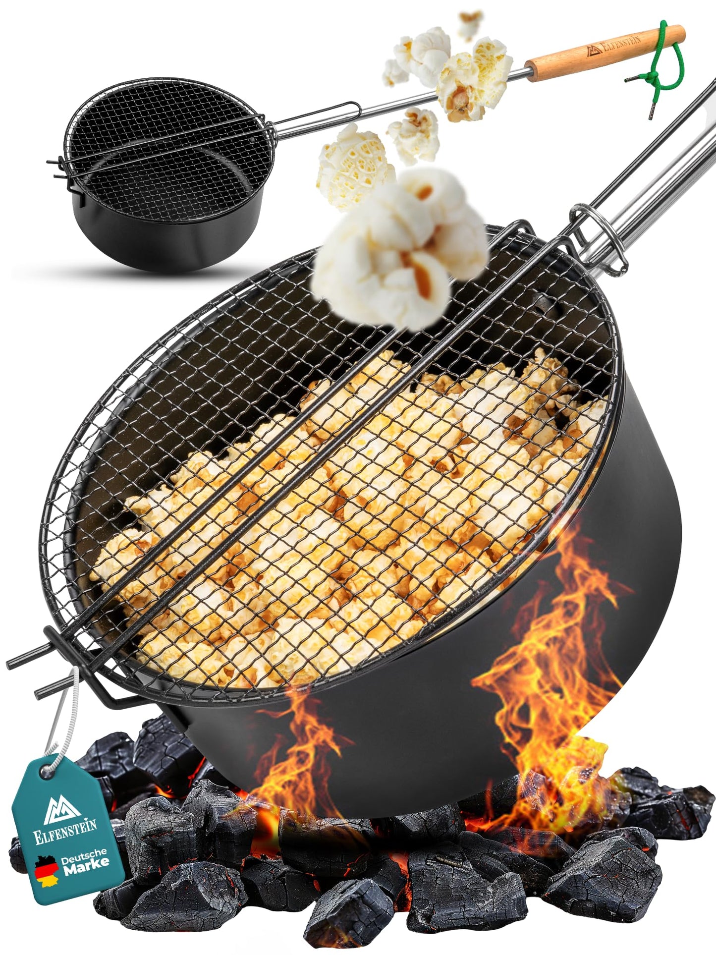 Outdoor-Popcorn-Pfanne für Lagerfeuer und Grill