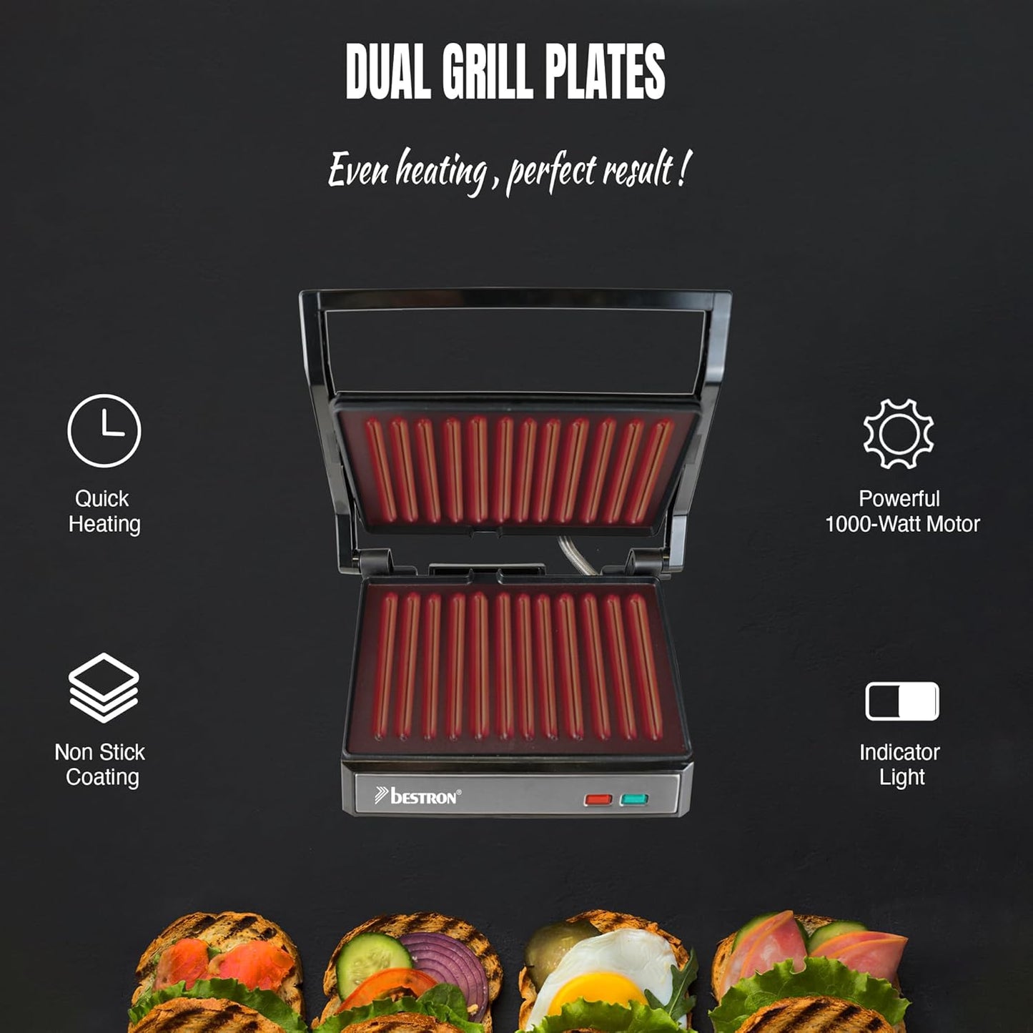 Kontaktgrill mit Auffangschale, Mattschwarz