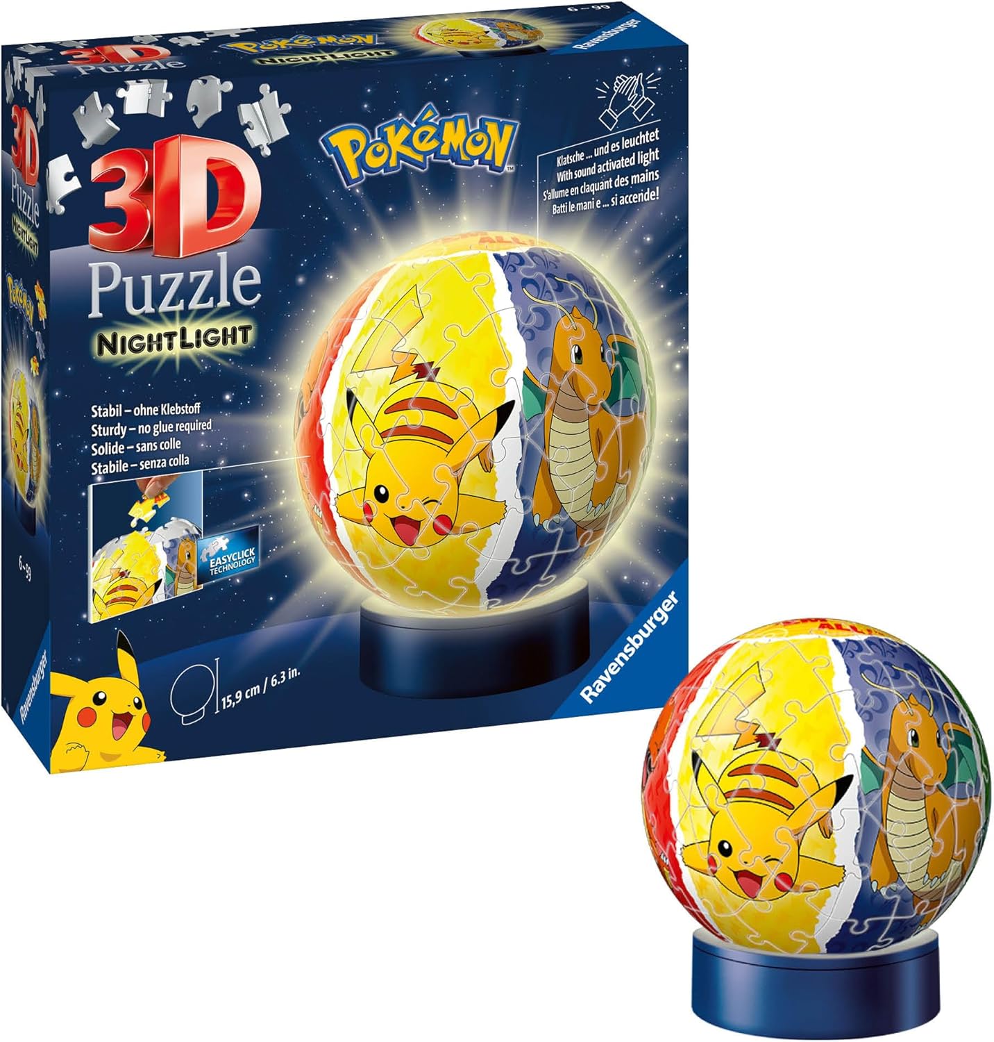 Nachtlicht Pok'émon, 3D Nachtlicht Puzzleball Pokémon Single