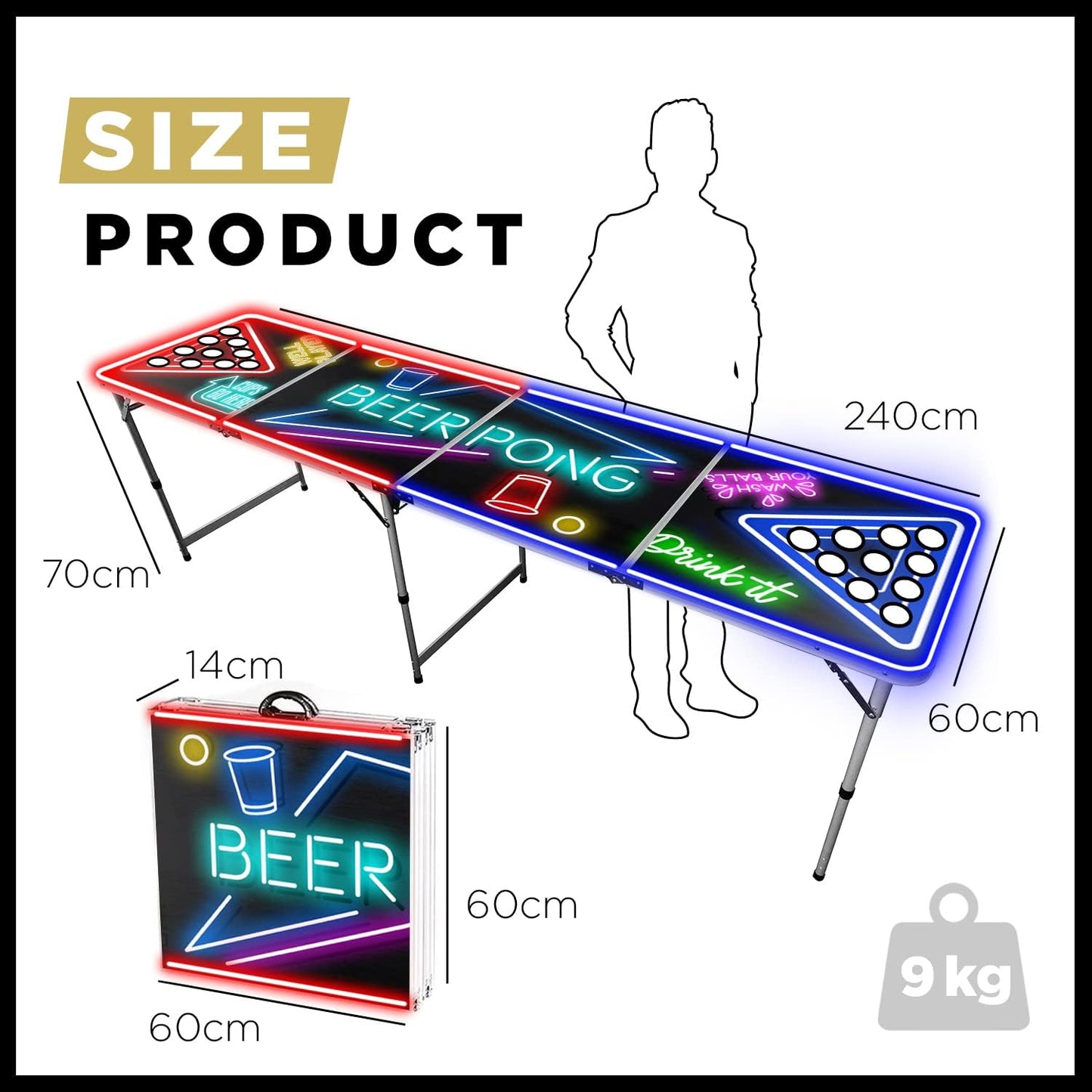 Tisch-Set mit Bechern, Racks und Bällen, Tisch + Set