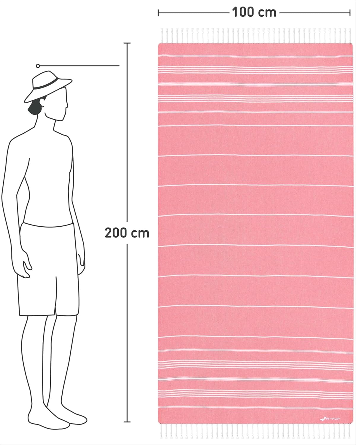 Hamamtuch, 18 Coral - Sultan 100x200cm