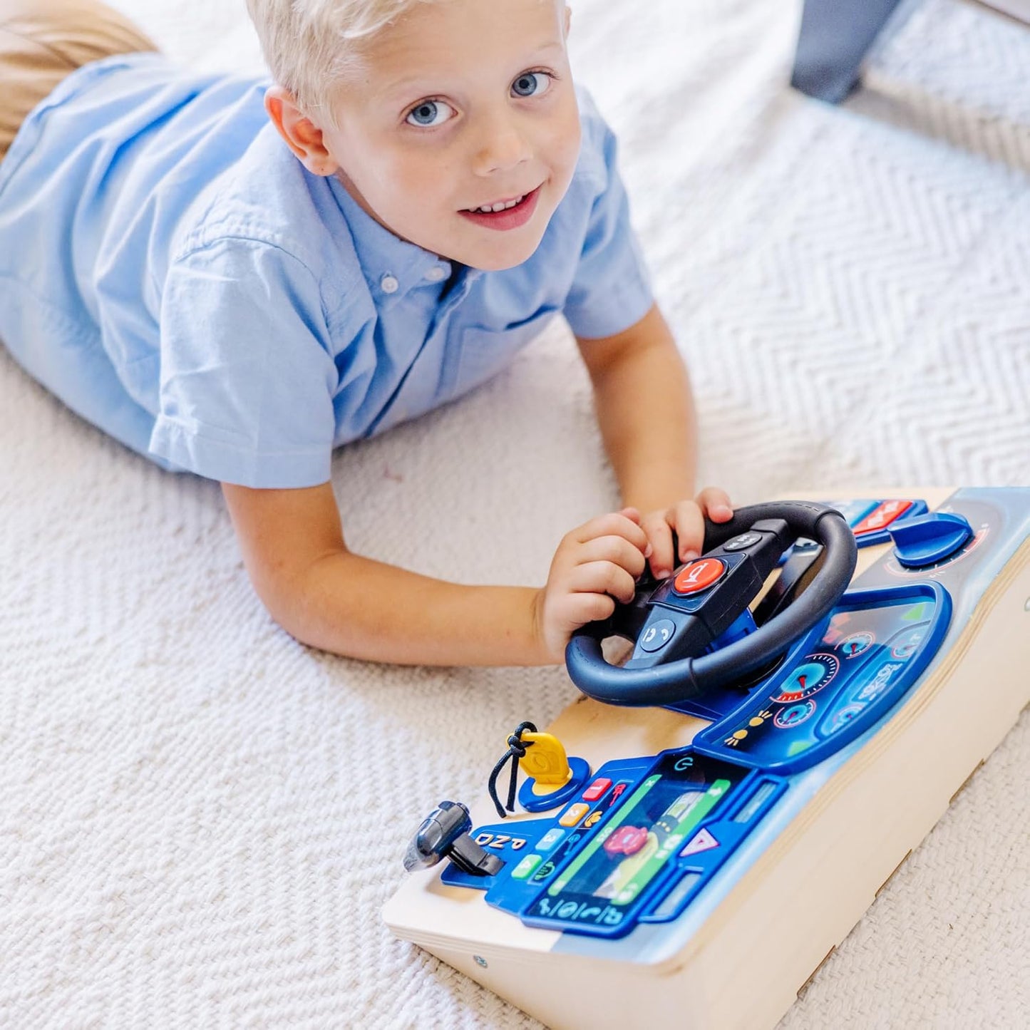 Holz-Armaturenbrett mit Soundeffekten für Kinder ab 3, Classic