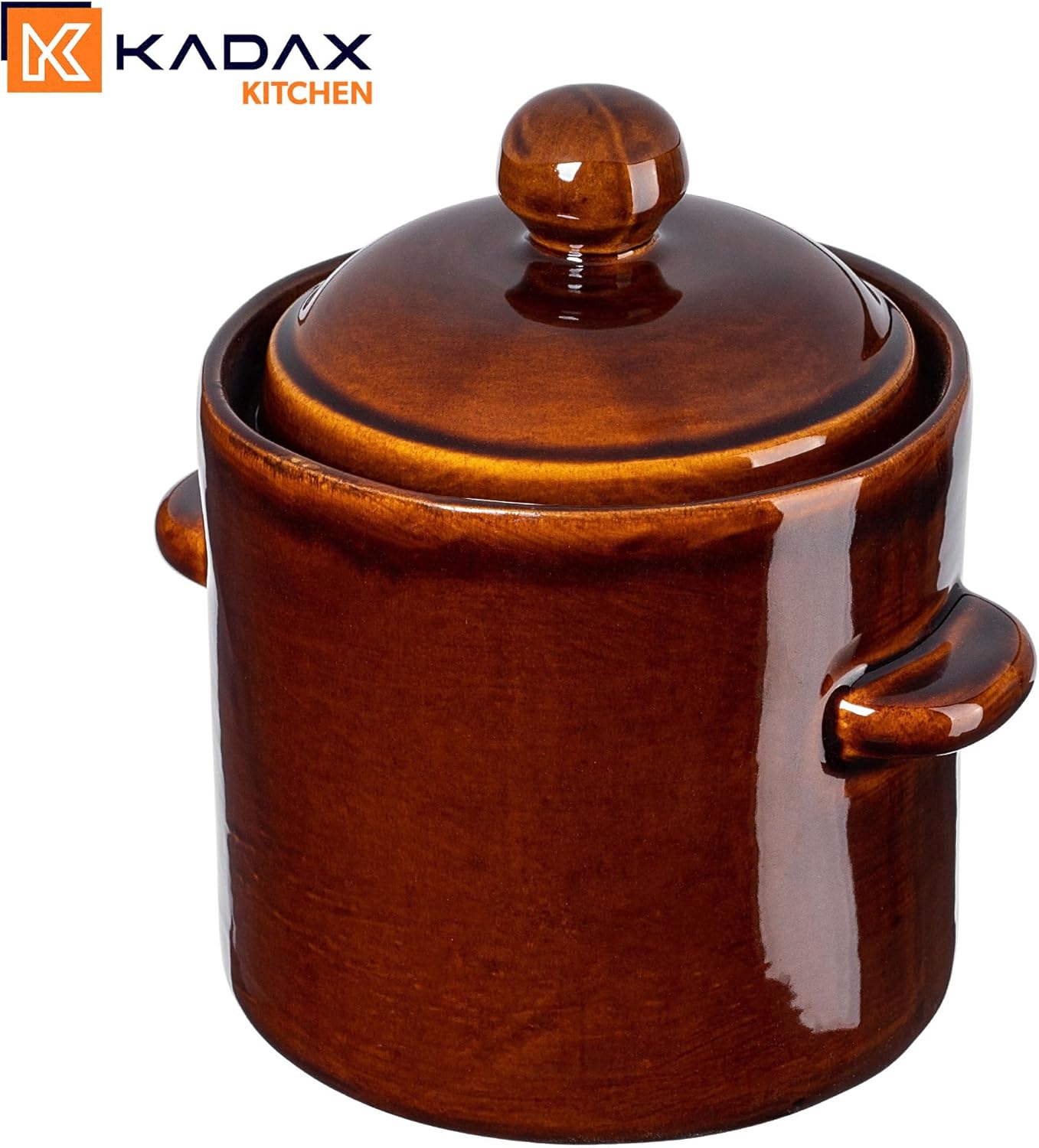 Gärtopf mit Deckel, Braun, 1.8l