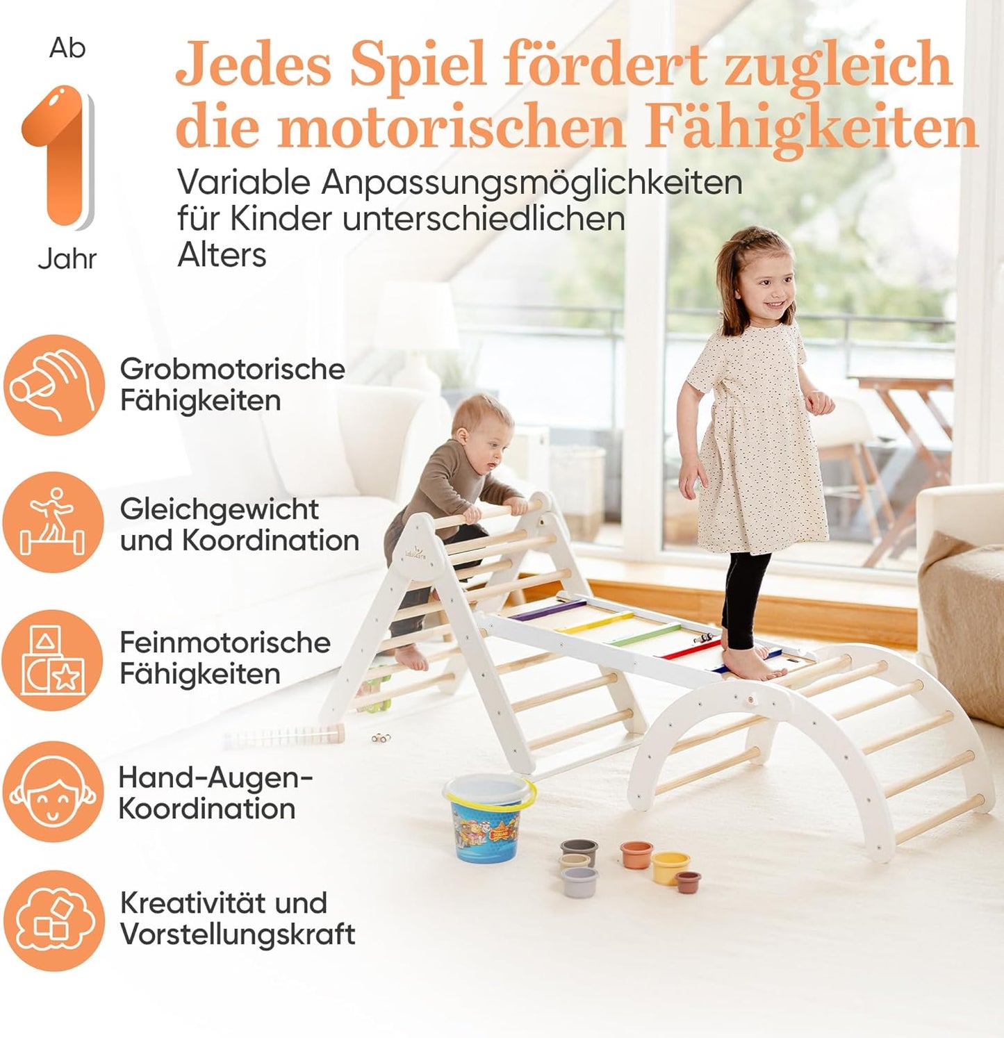 Kletterdreieck & Klettergerüst, 3T-Weiß