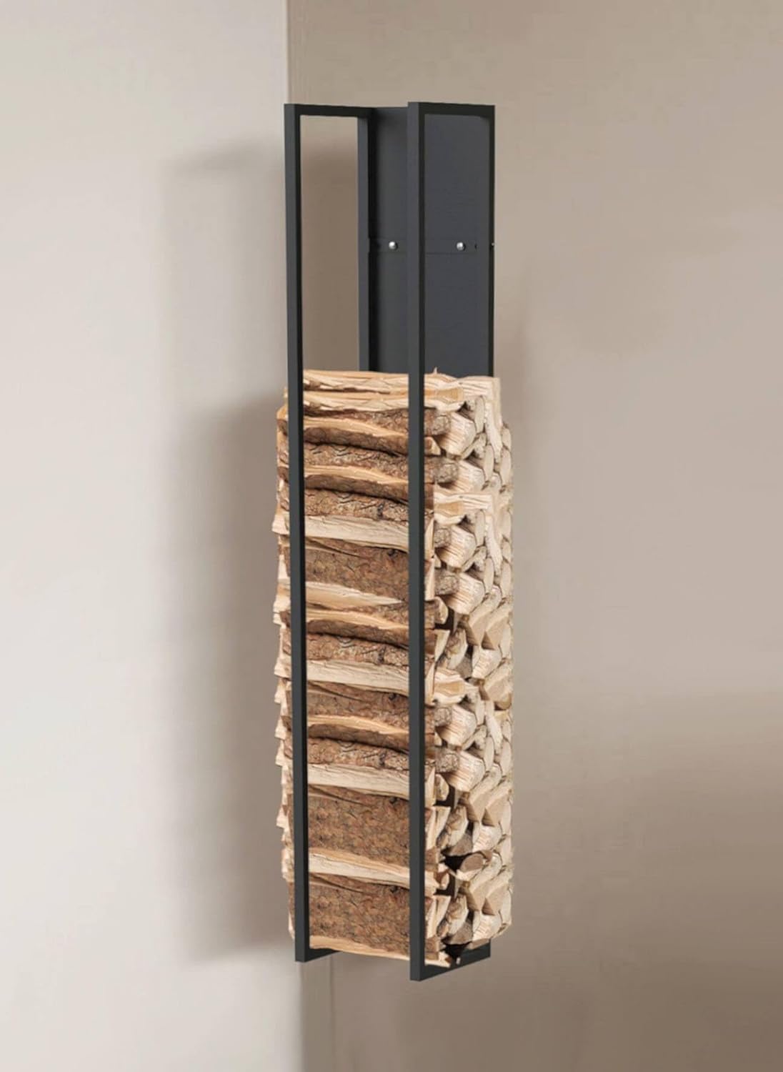 Kaminholzhalter für die Wandmontage, Höhe 140 cm