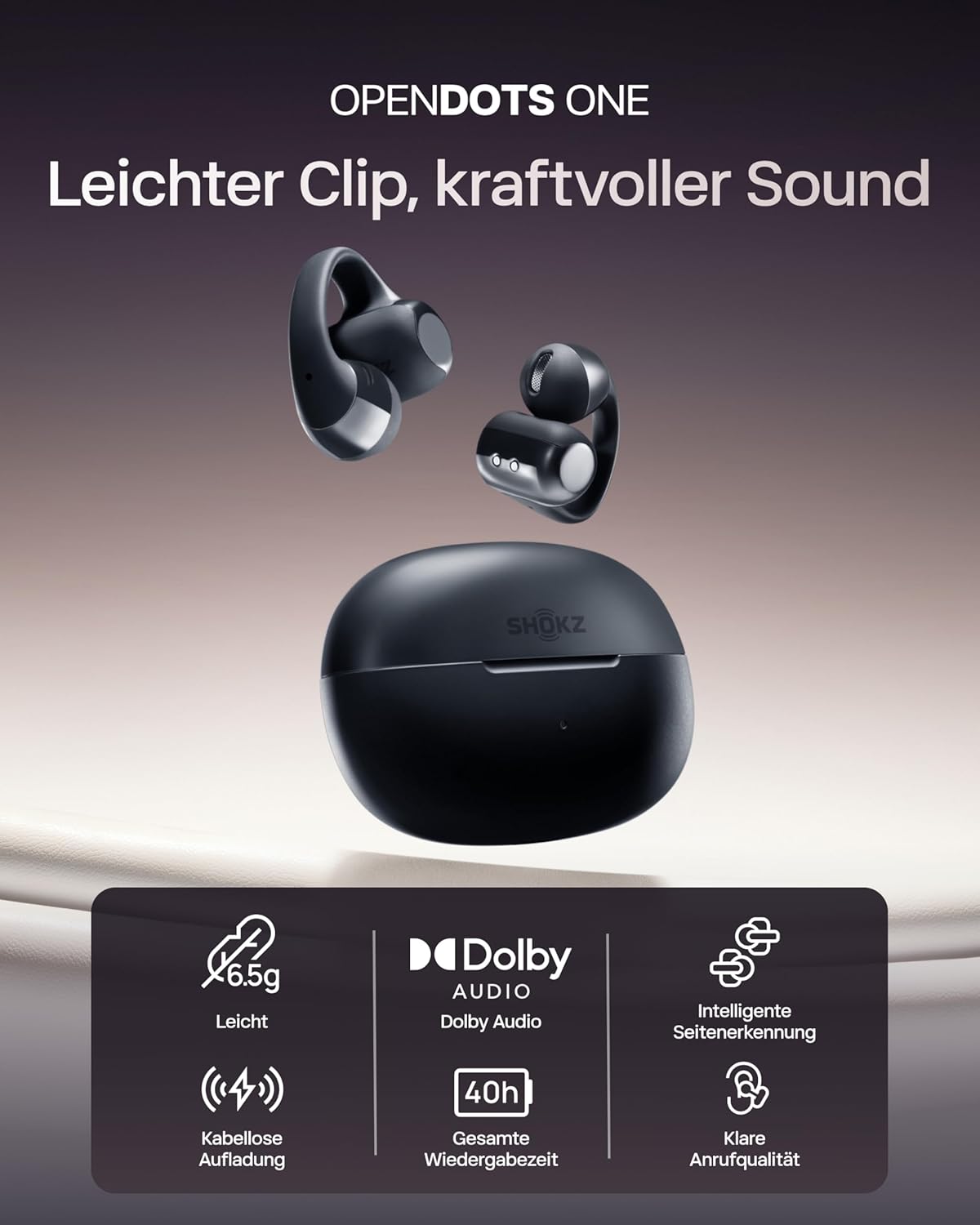 OpenDots ONE Open Ear Kopfhörer, Schwarz
