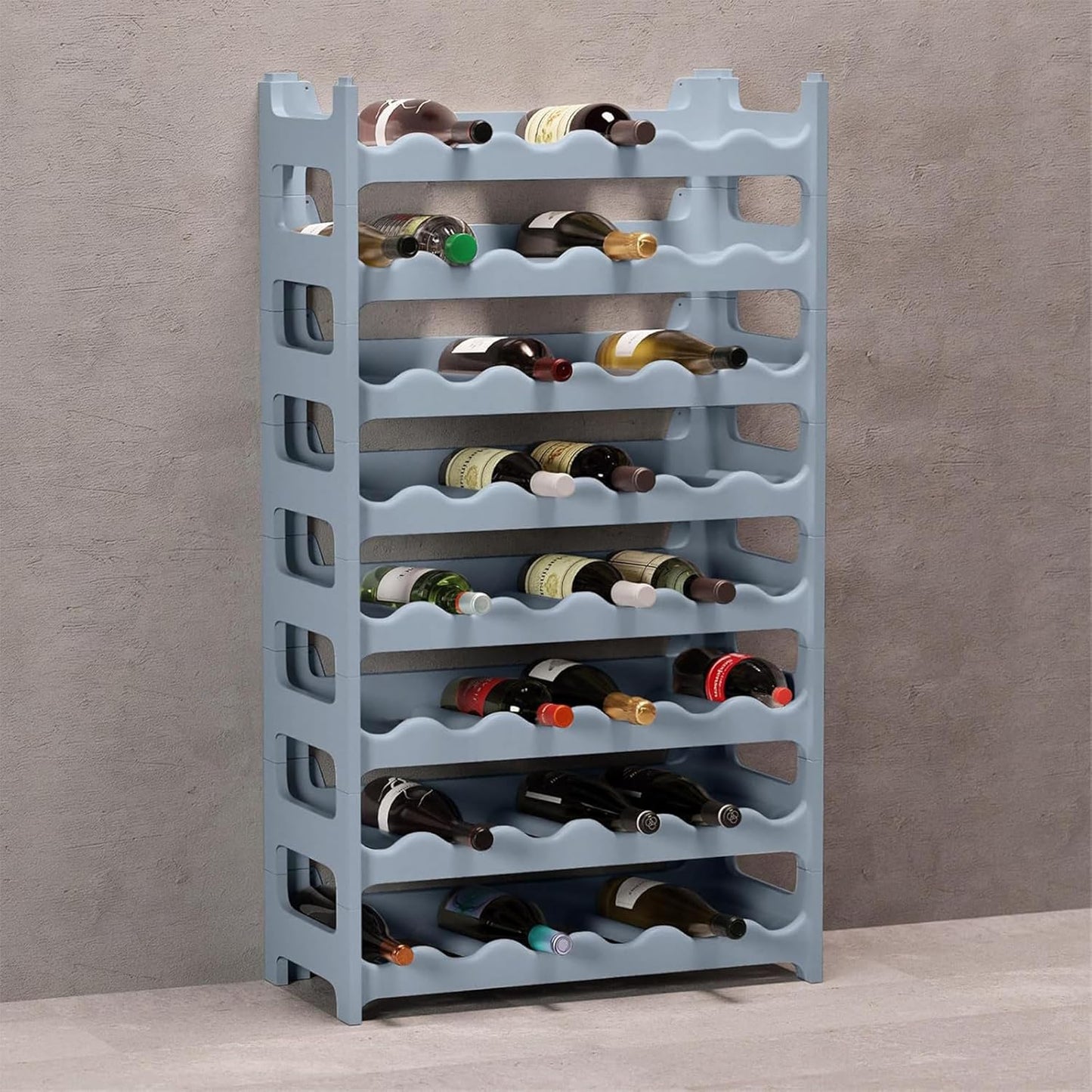 Stapelbares Weinregal, Betongrau 48 Flaschen