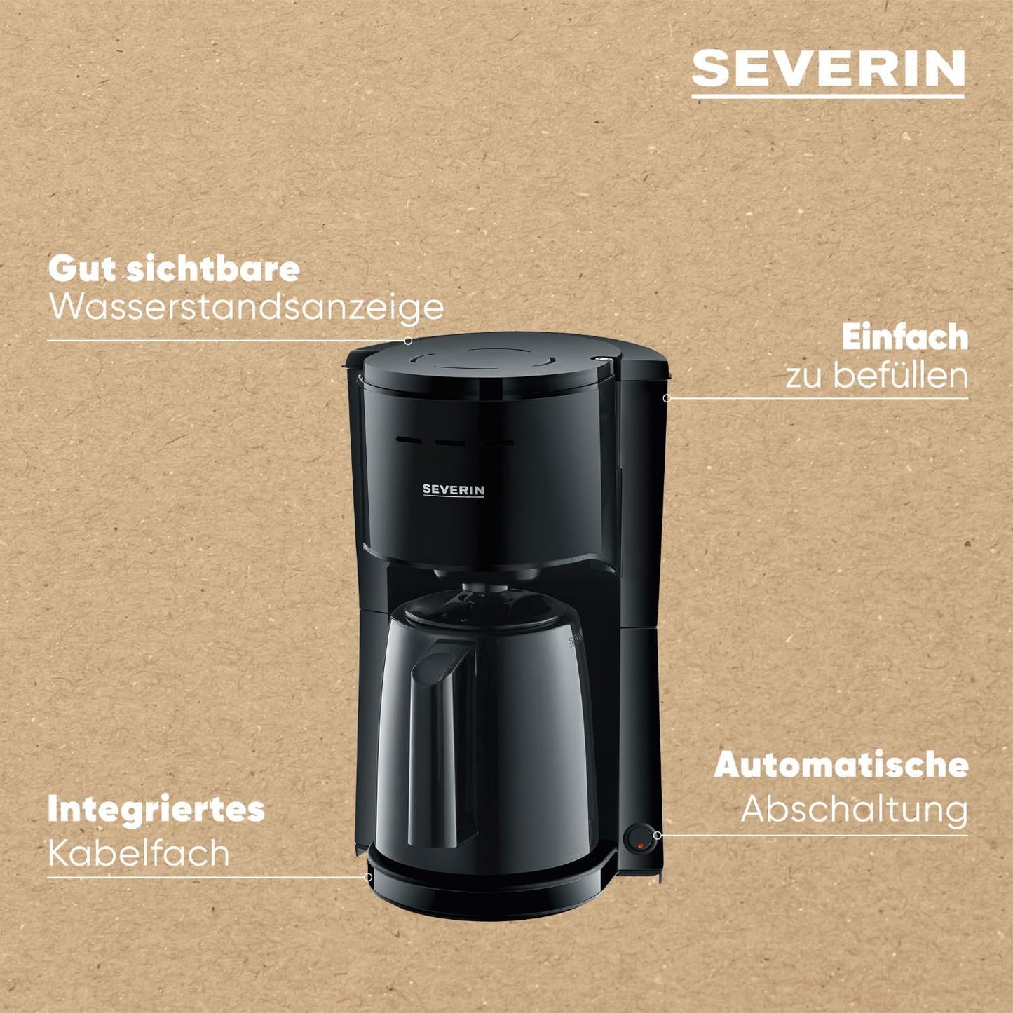 Filterkaffeemaschine KA 9306 mit Thermokanne, 1 Liter