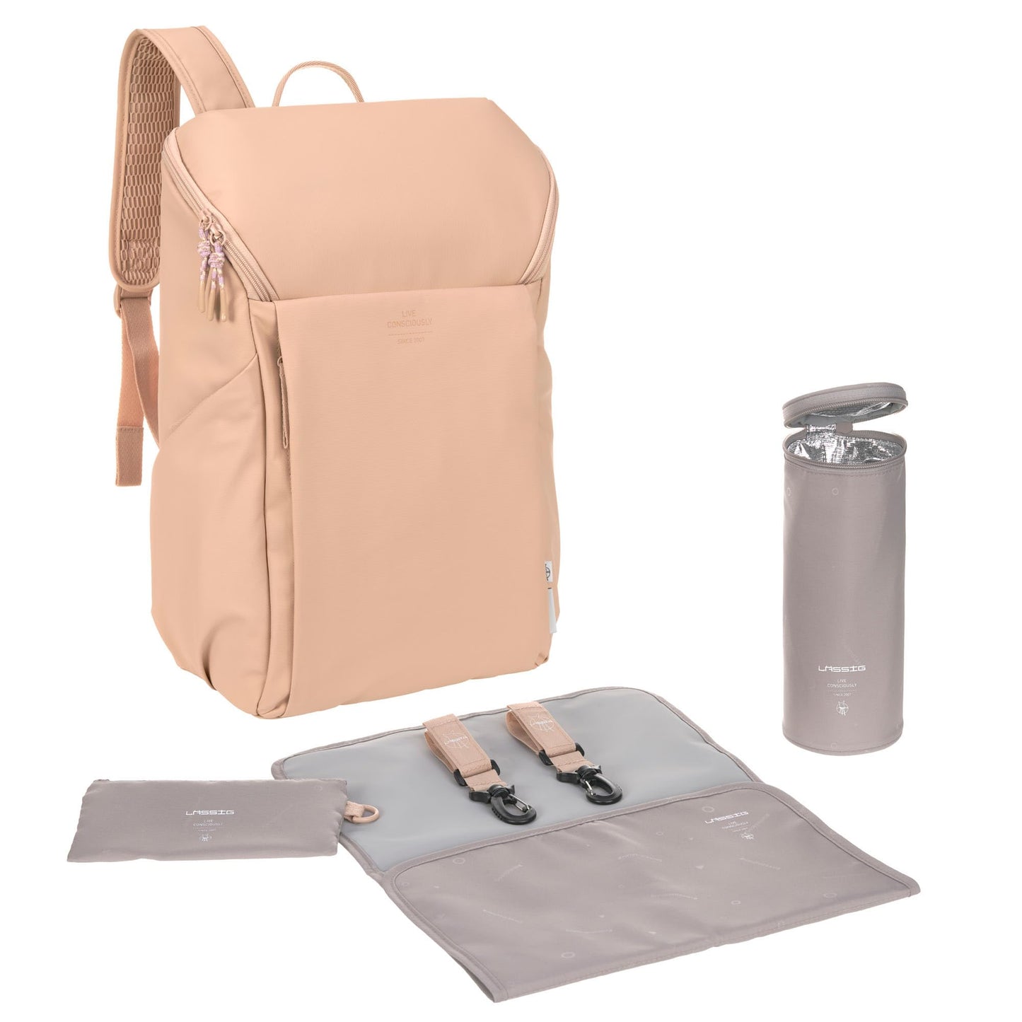 GRE Slender Up Wickelrucksack mit Wickelunterlage, Braun