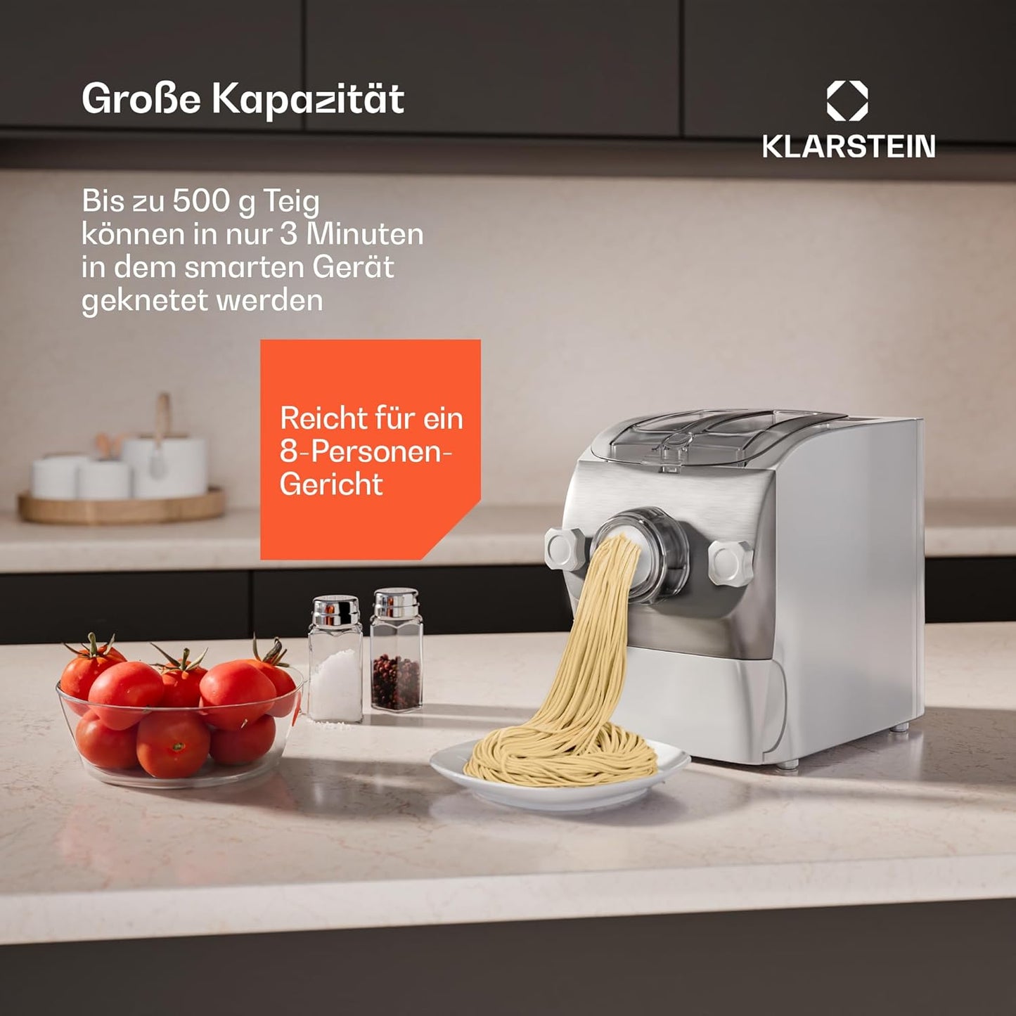 Elektrische Pastamaschine mit 7 Aufsätzen, Weiss