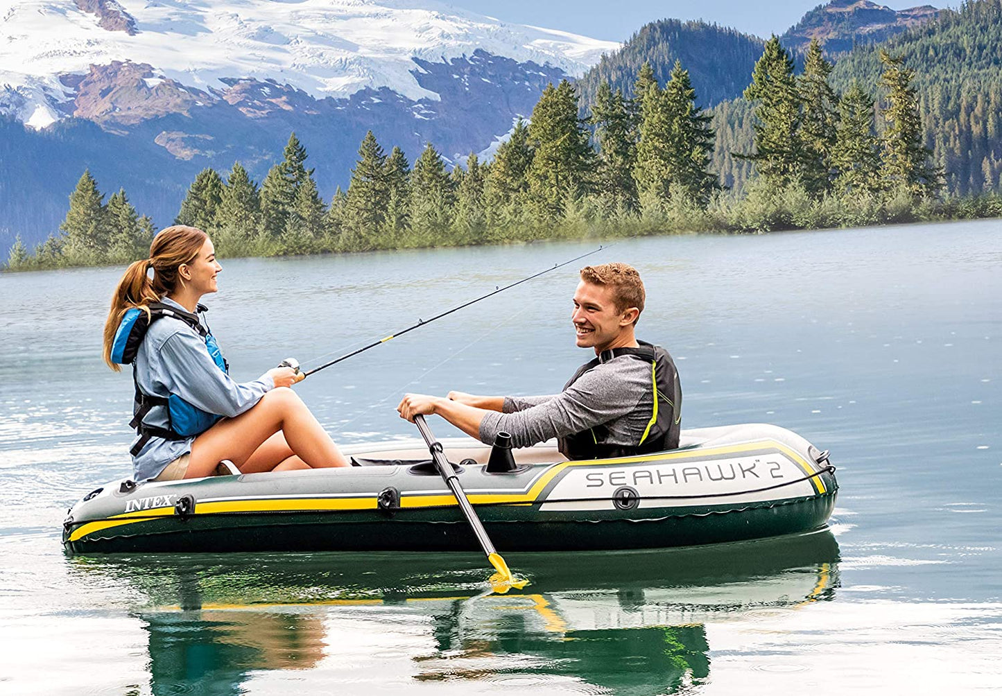 Schlauchboot Seahawk 2, Set, 236 x 114 x 41 cm mit Rudern und Inflator Single