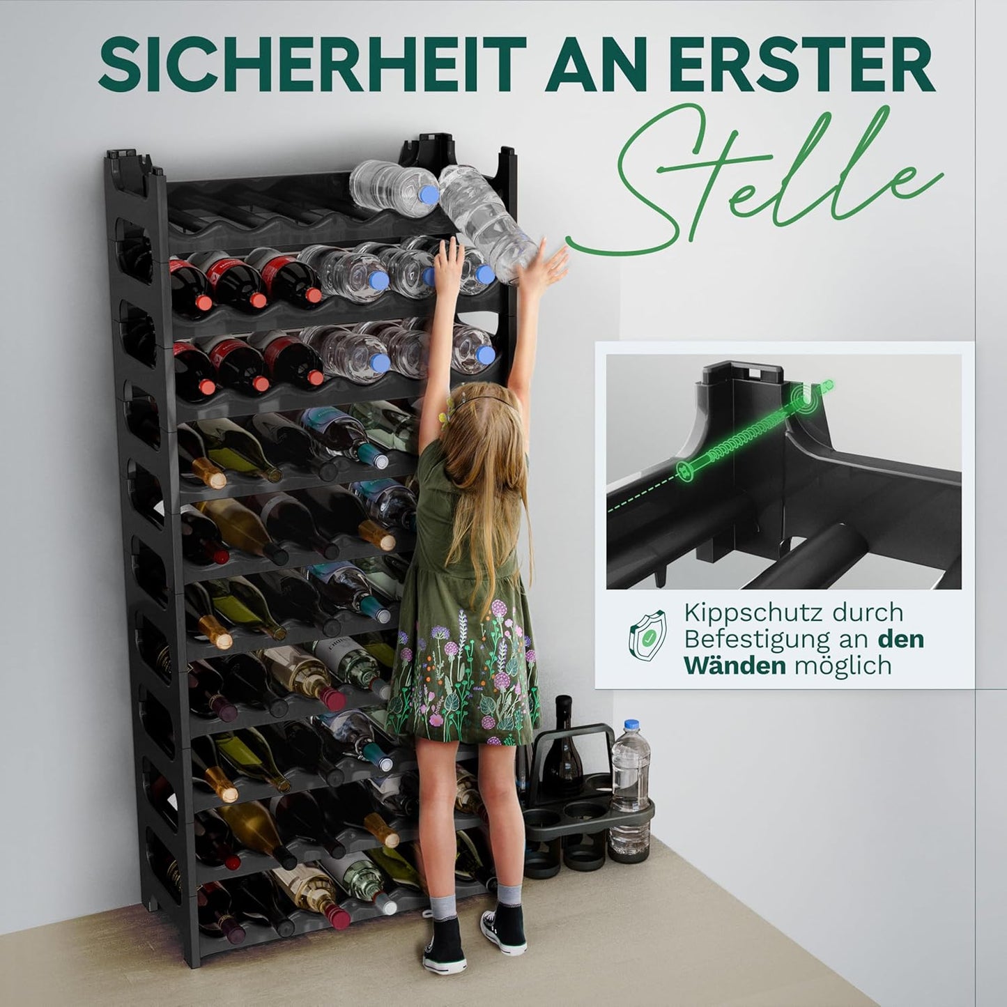 Modulares Flaschenregal, für 72 Flaschen