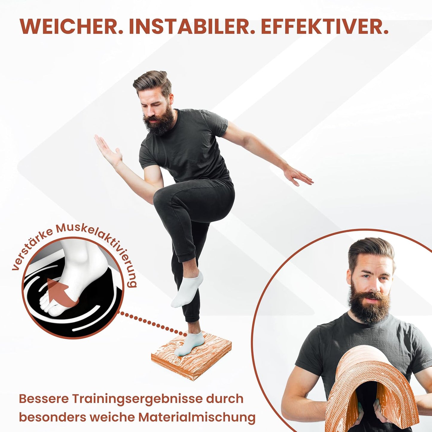 Balance Pad, 40 x 32 x 6 cm Braun