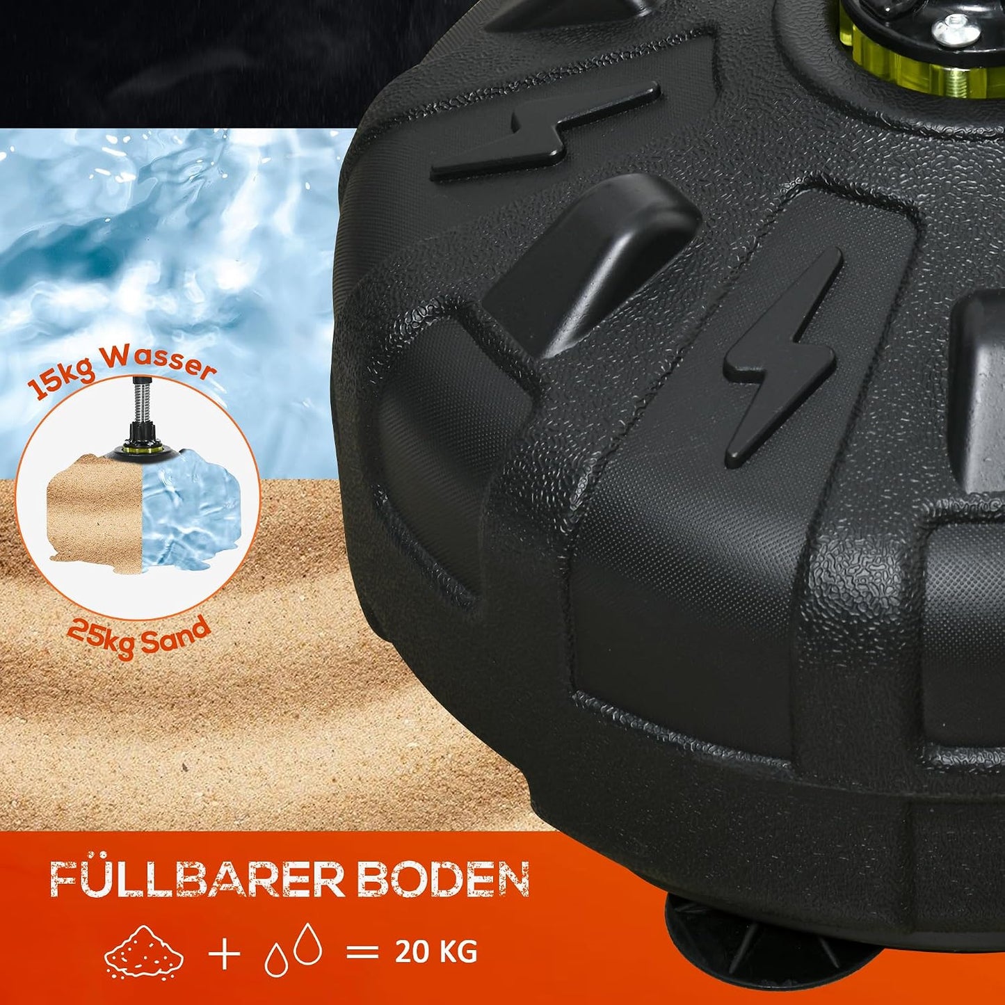 Punchingball mit befüllbarer Basis und aufpusstbarer Schlagbirne