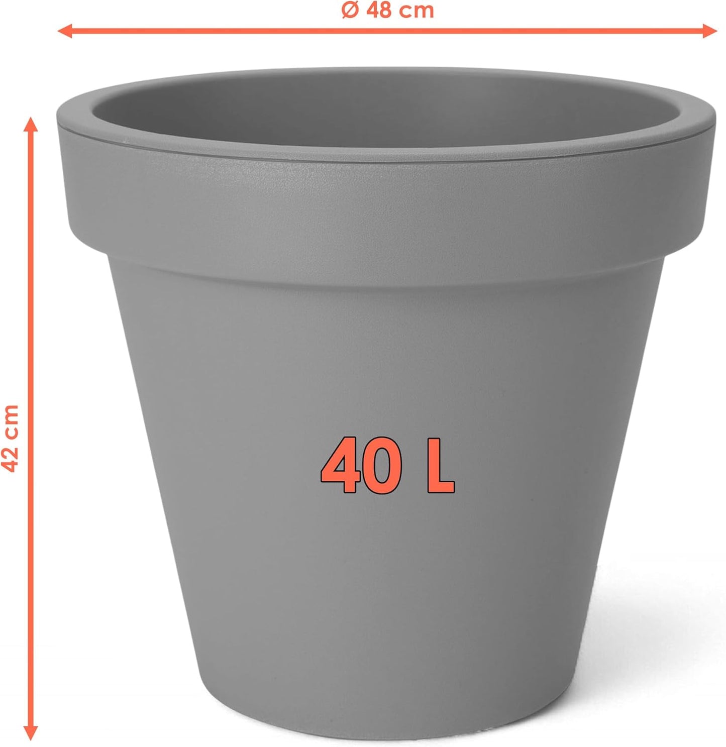 Pflanzkübel, Ø 48 cm Grau