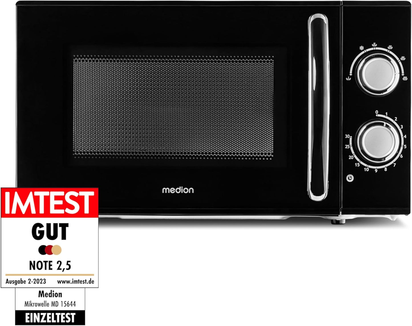 MD 15644 Mikrowelle, Schwarz 17 Liter | 700 Watt | 6 Leistungsstufen
