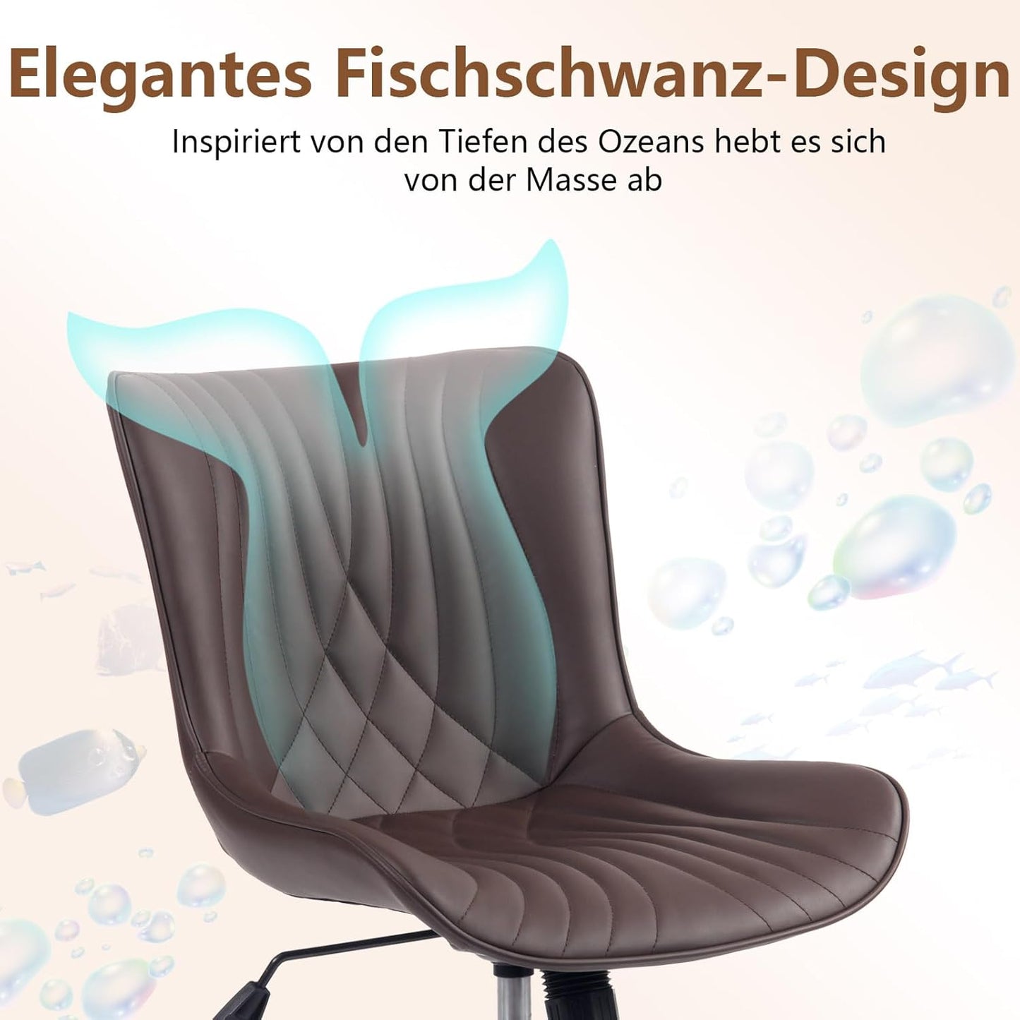 Ergonomischer Bürostuhl mit Wippfunktion, Braun
