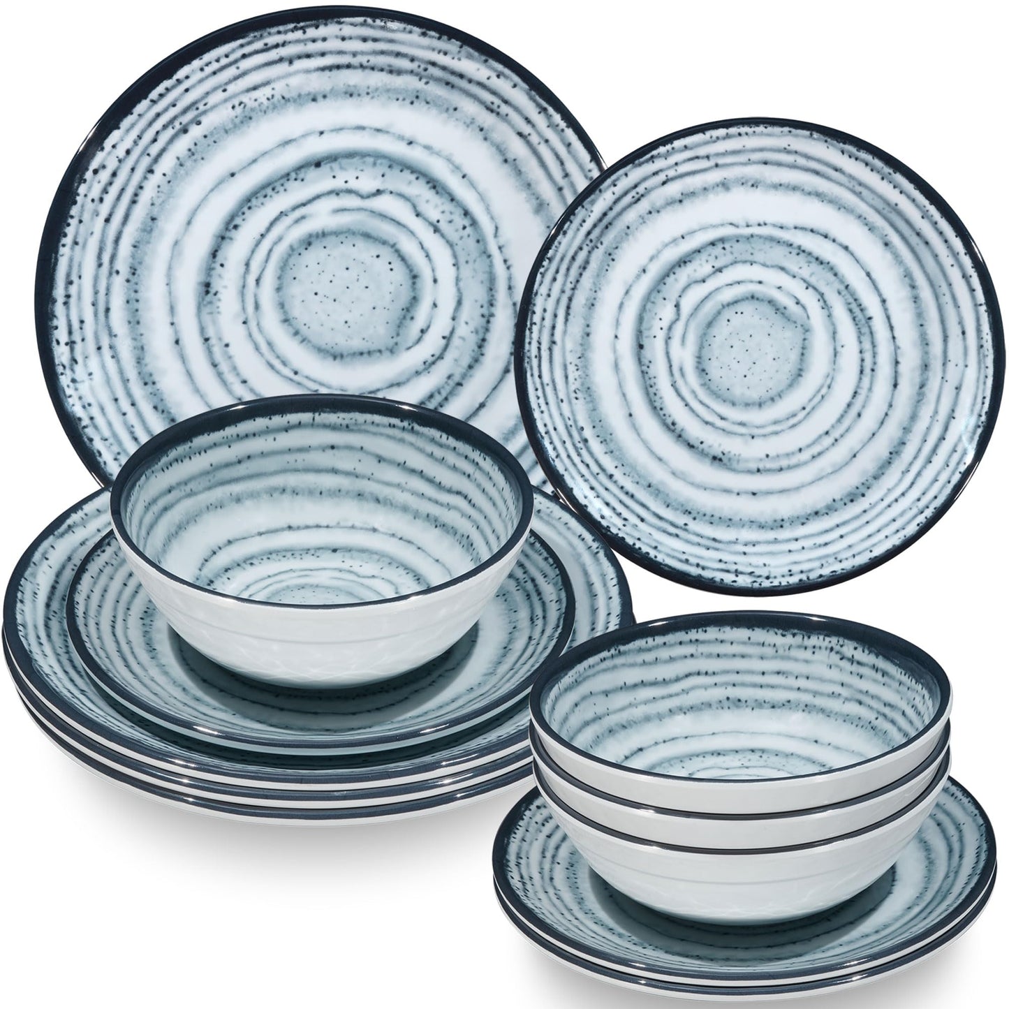 Melamin Geschirr-Set, 12 Teile - Geschirr