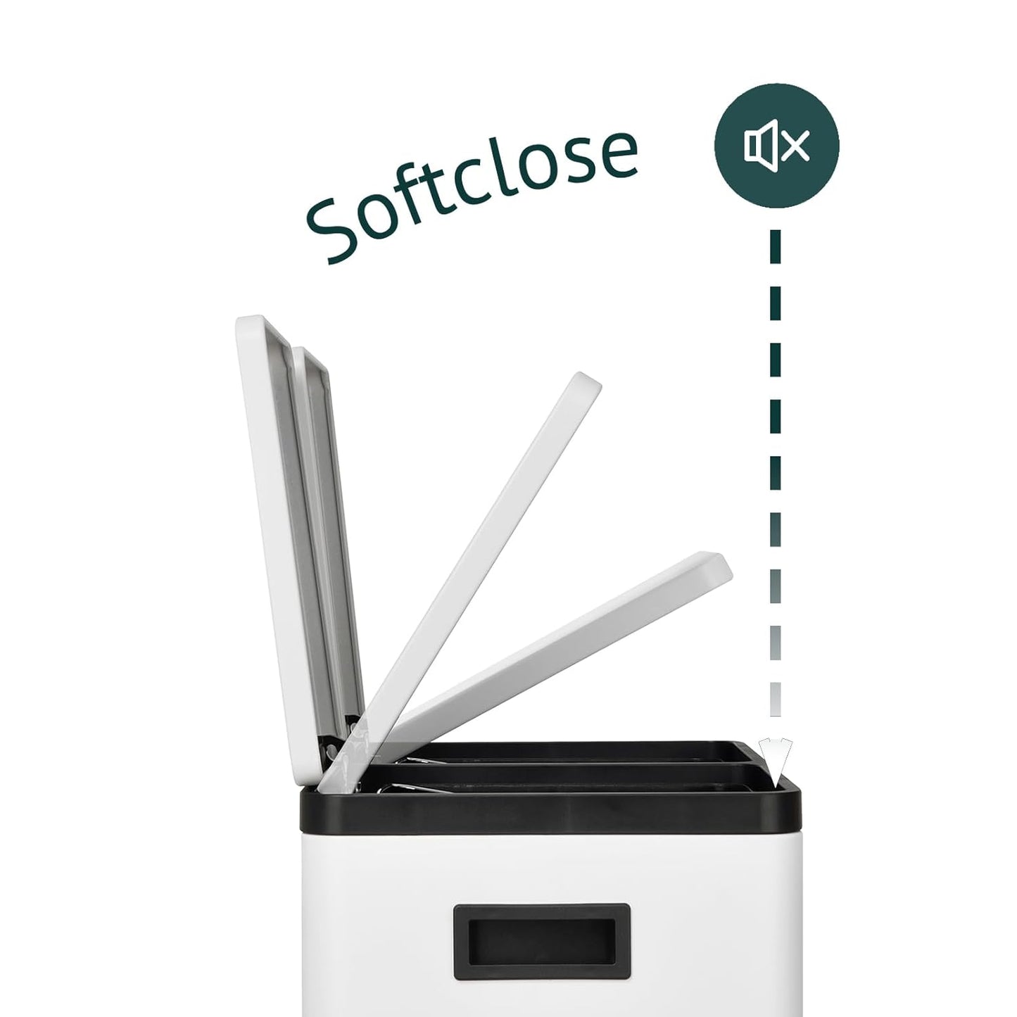 TMH2X30 Mülltrennsystem mit Softclose-Deckel, Weiss TMH2X30