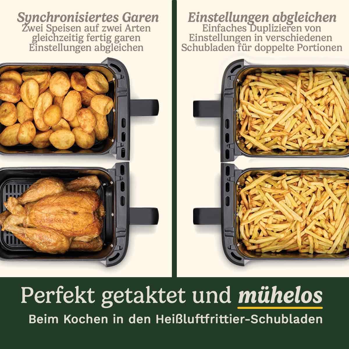 Heissluftfritteuse, 3 Kammern SS Edelstahl 3