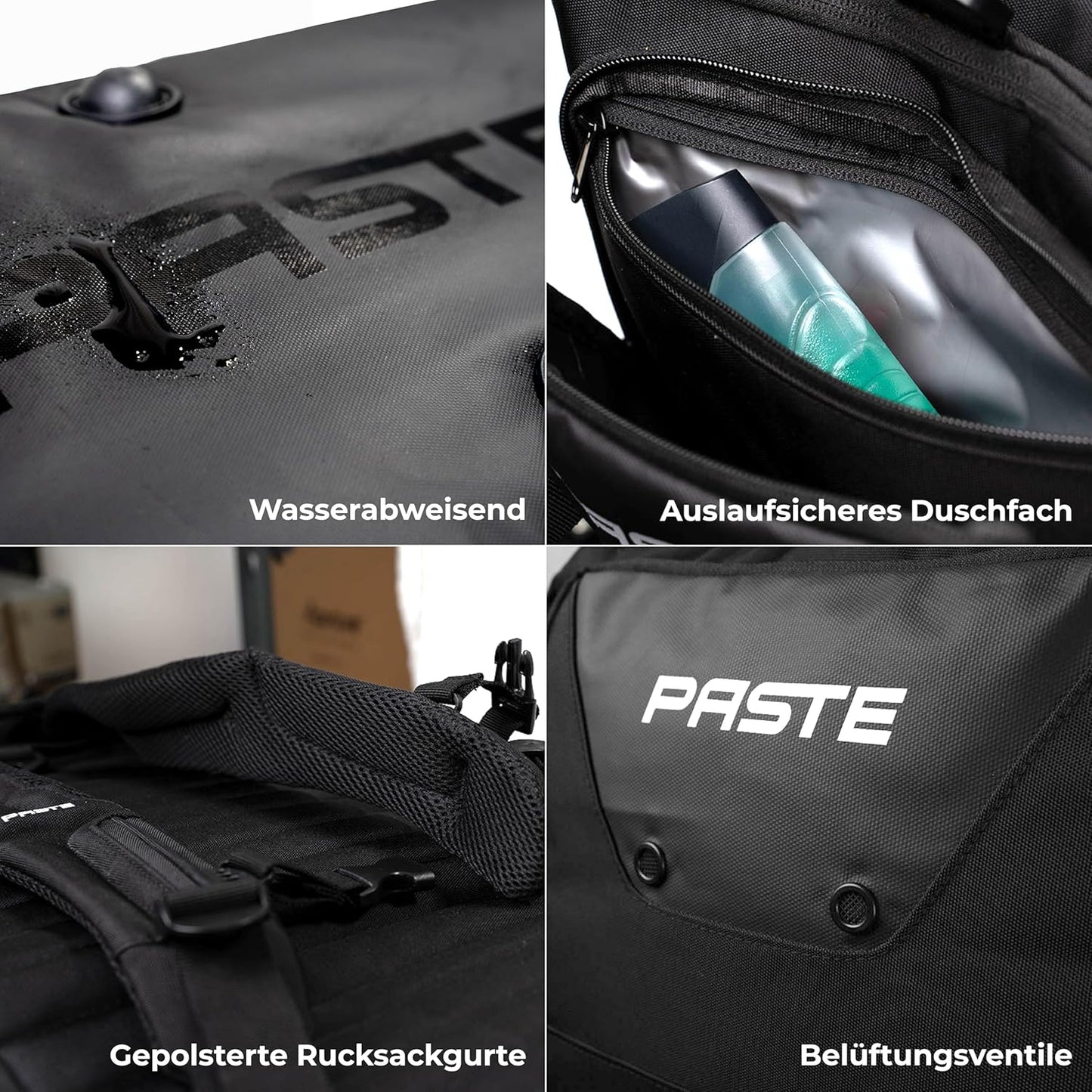 Sporttasche mit Rucksackfunktion und Nassfach