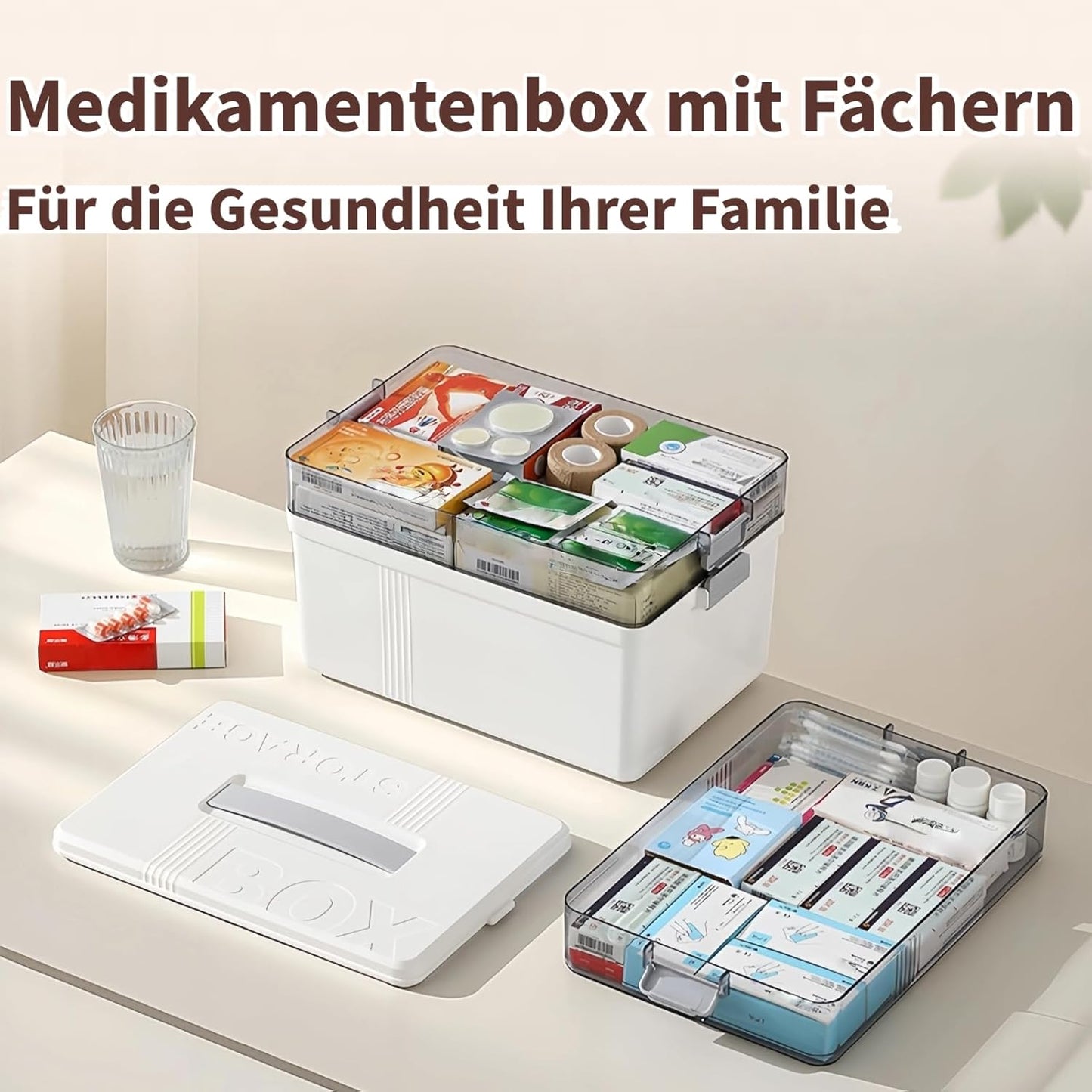 3-stöckige Medikamenten-Aufbewahrung