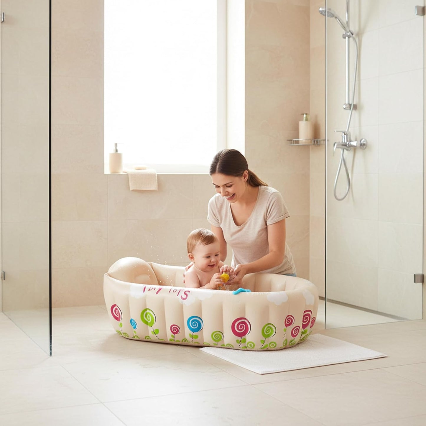 Aufblasbare Babybadewanne Tiny Tots mit Thermometer