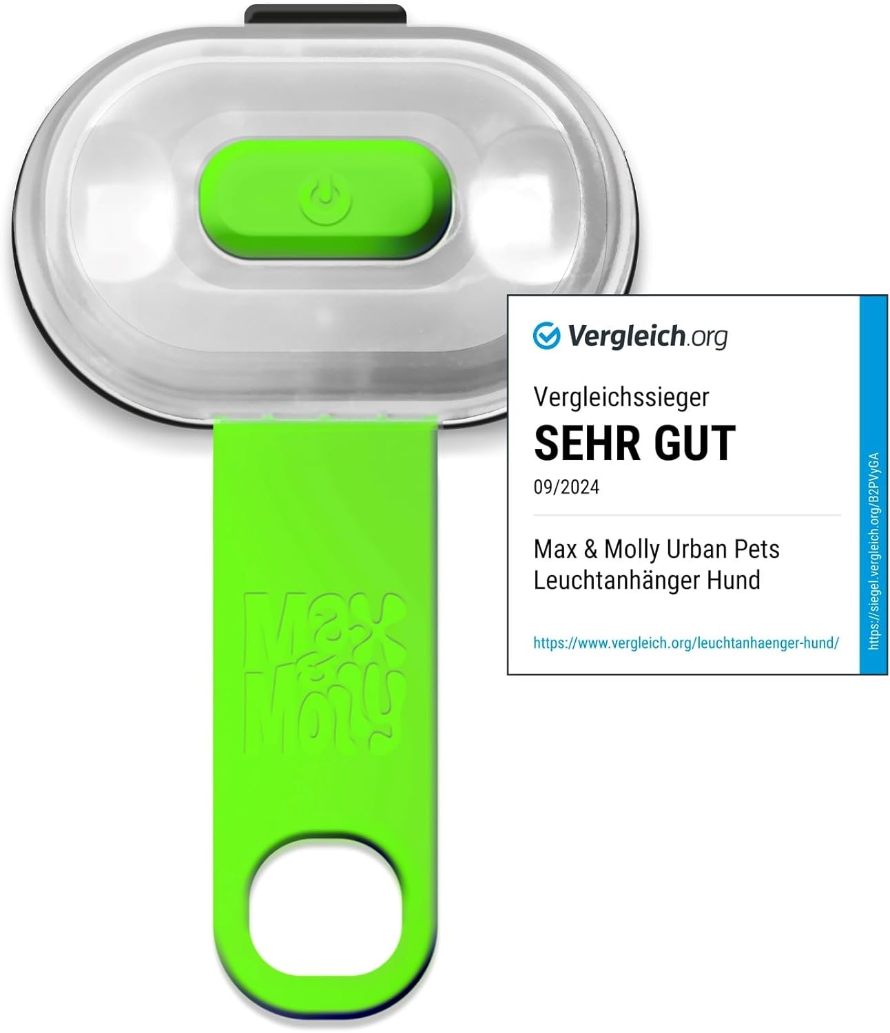 LED-Hundelicht für Geschirr & Halsband, Grün