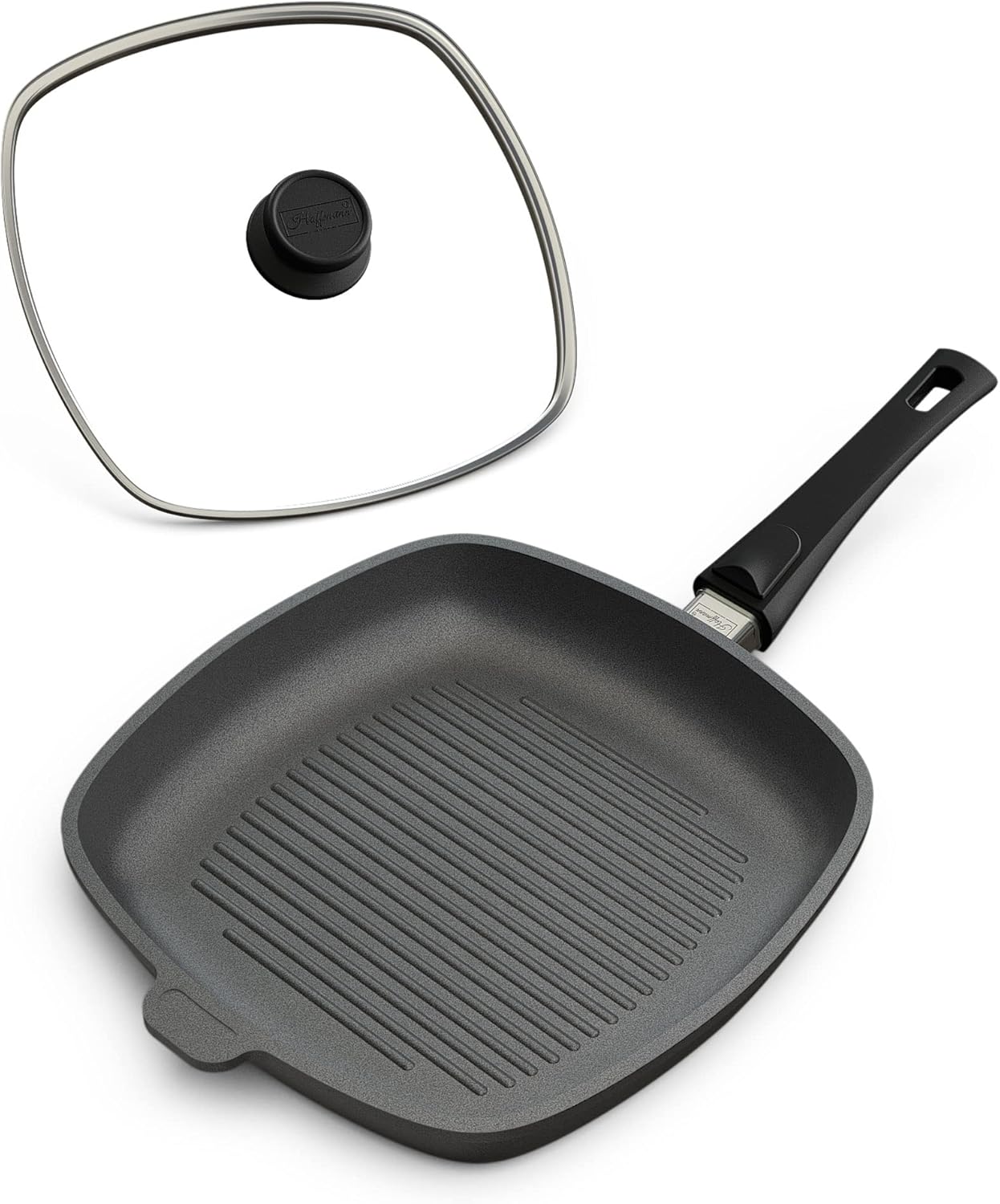 Grillpfanne für Induktionsherd mit Deckel