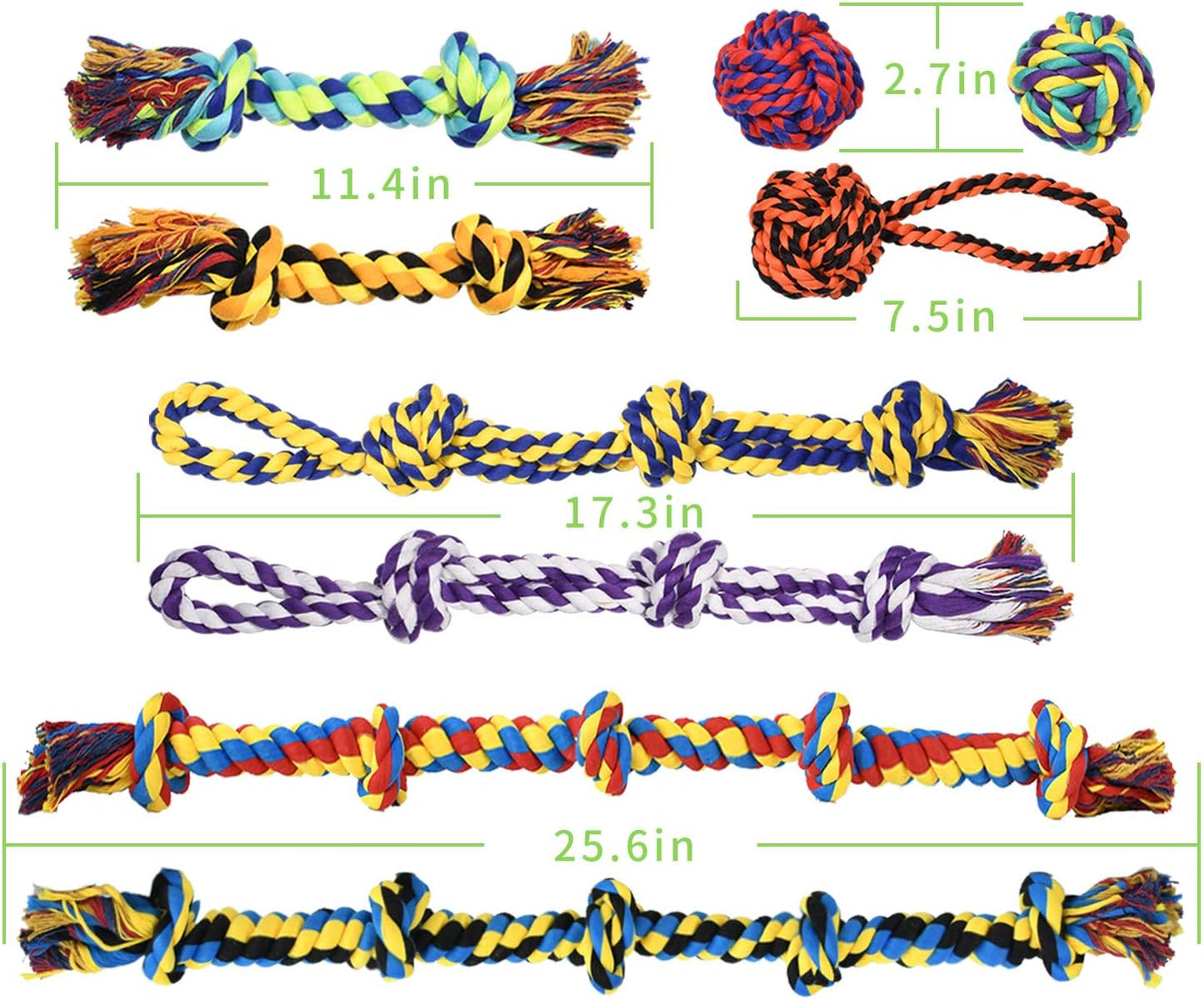9-teiliges Zerr- und Kauspielzeug-Set für grosse Hunde, For Large Dogs 9 Stück, mehrfarbig