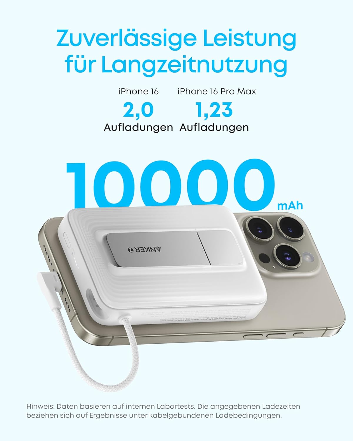 Zolo - Magnetische Powerbank mit Schnellladefunktion, Schwarz