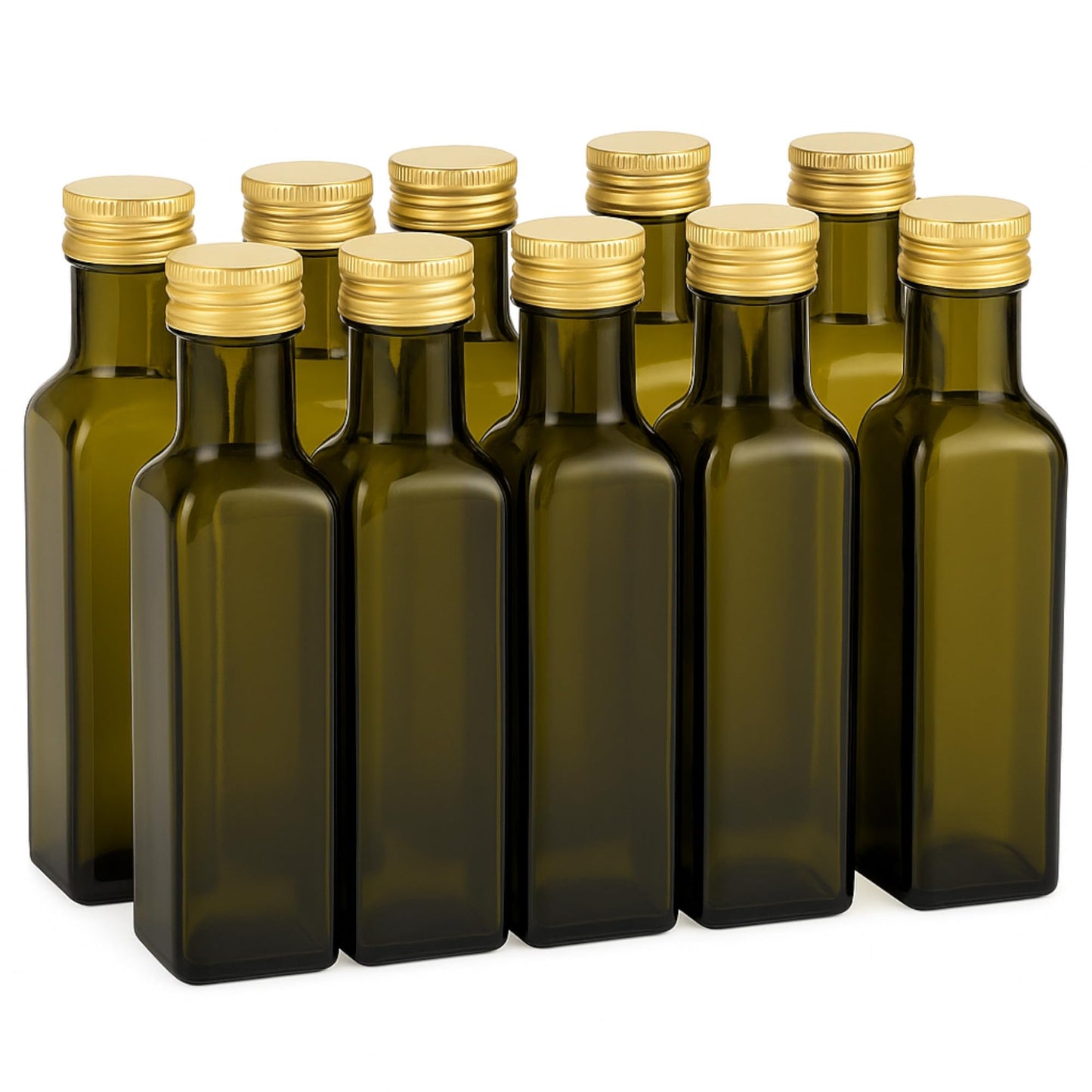 10er-Set Glasflaschen, Goldfarben 250ml - 10 Stück