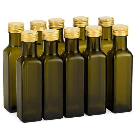 10er-Set Glasflaschen, Goldfarben 250ml - 10 Stück
