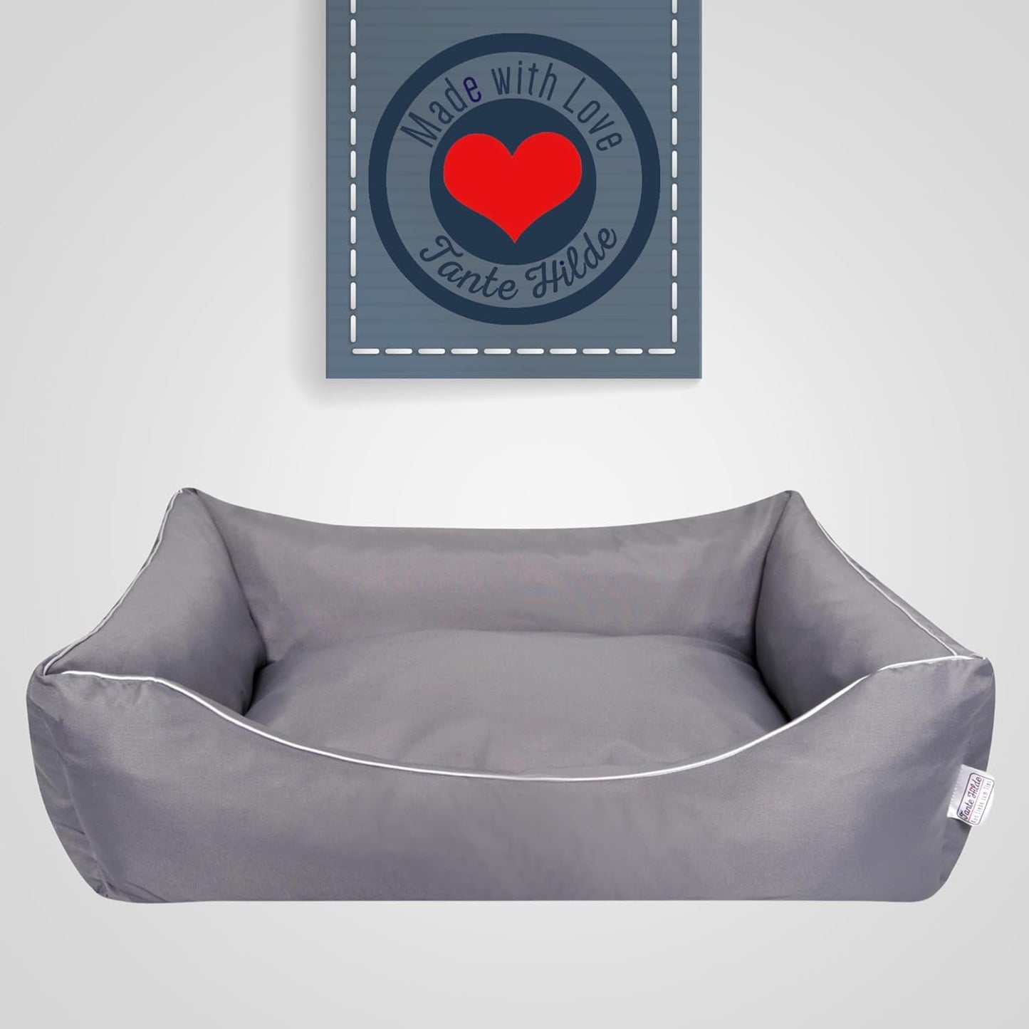 Hundebett, L 80 x B 60 x H 20 cm Grau