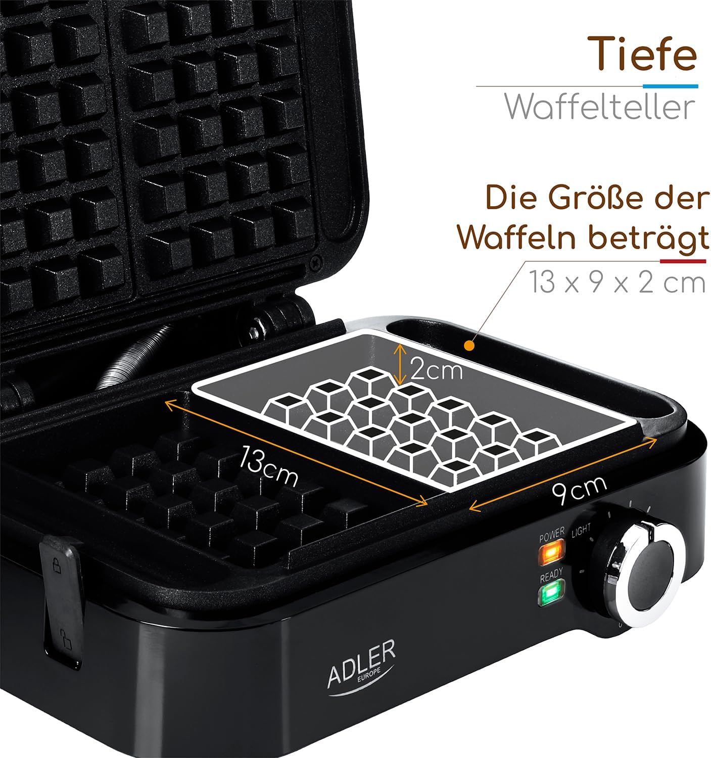Kleines Doppelwaffeleisen mit Antihaftbeschichtung