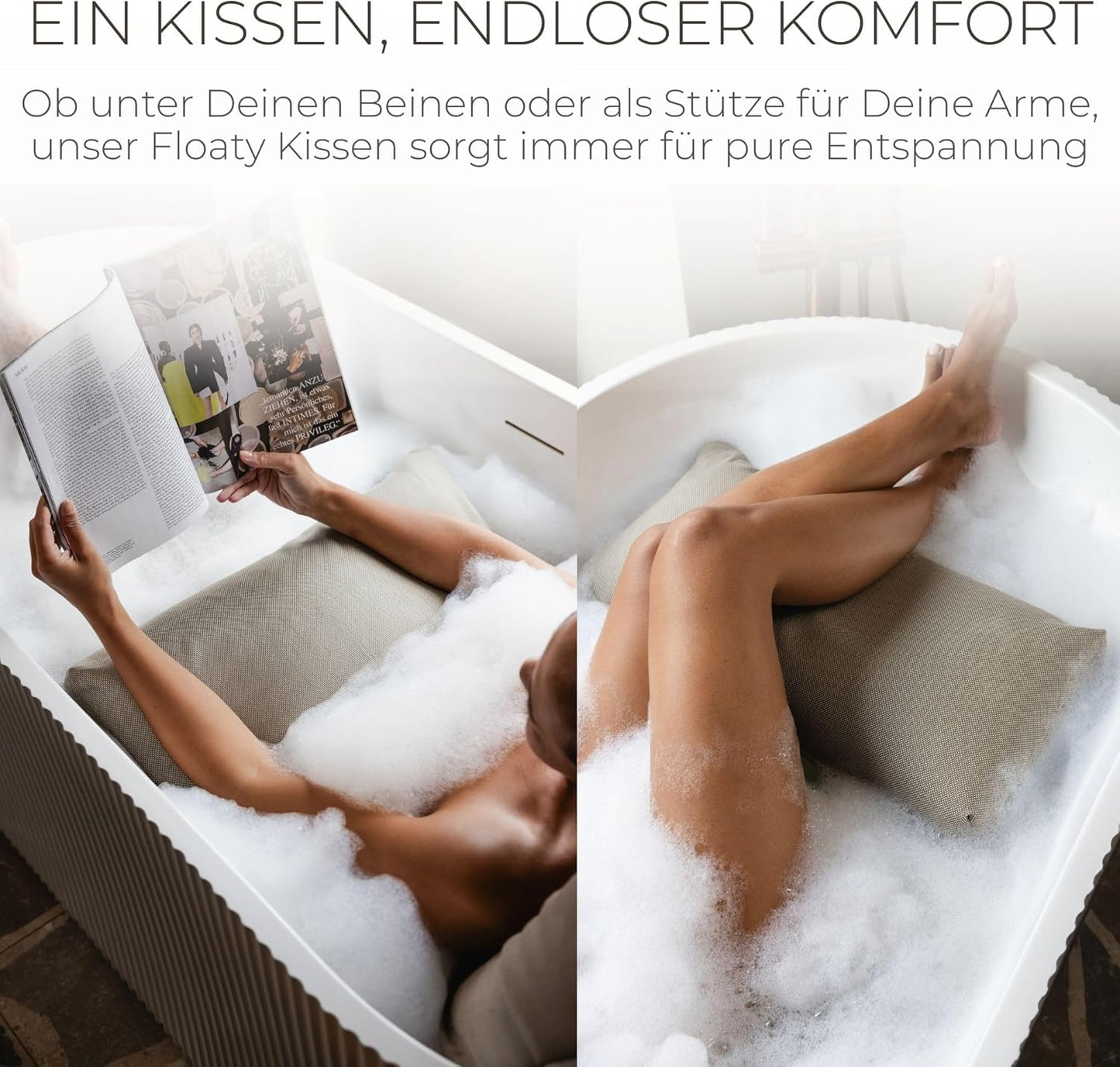 Badewannen-Fusskissen für entspanntes Baden, Blau Fusskissen