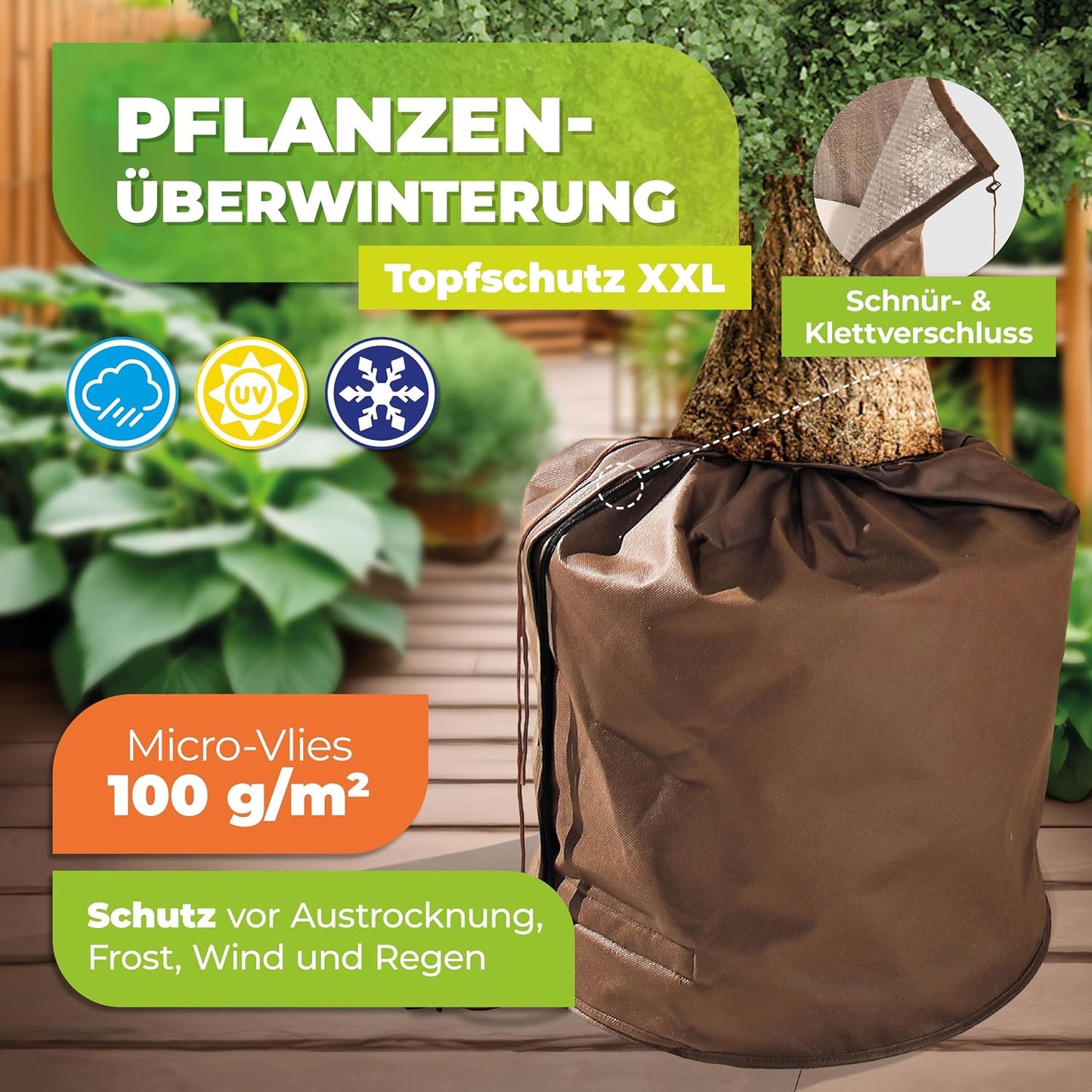 XXL-Topfschutz für grosse Pflanzgefässe, 90 x 85 cm