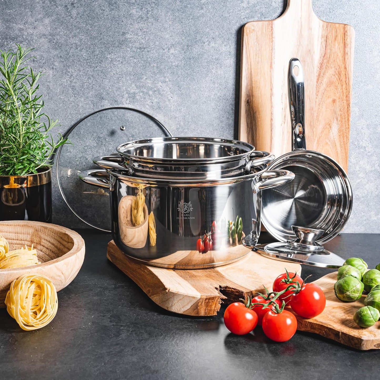 Topfset Induktion Edelstahl (3-teilig) mit Messskala