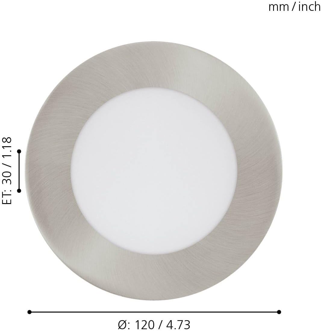 3er-Set LED Einbaustrahler, Nickel-matt / Ø 12 cm