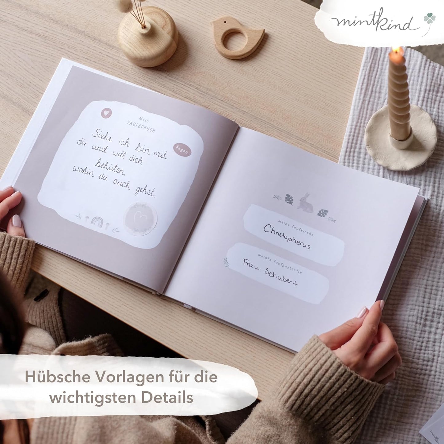 Gästebuch zur Taufe mit 72 Innenseiten, Wald ohne Stickerset