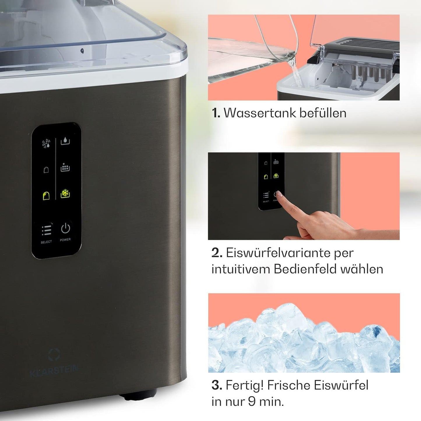 Mini Eiswürfelmaschine Albaron, Dark Grey