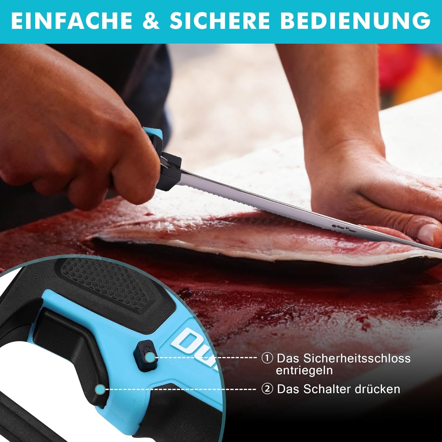 Kabelloses Elektromesser mit Edelstahlklingen