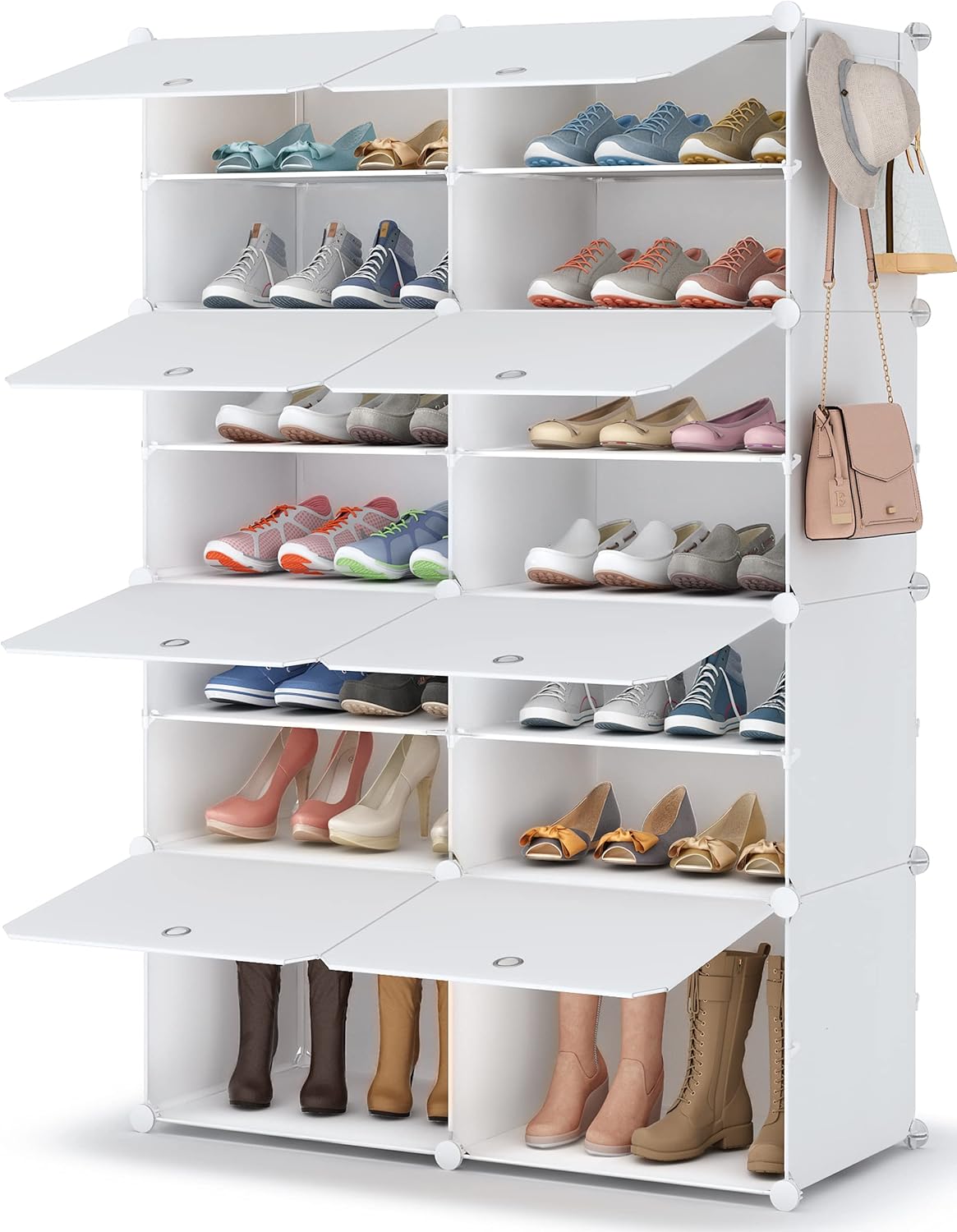 Schuhregal für 28 Paar Schuhe, Large, Weiss