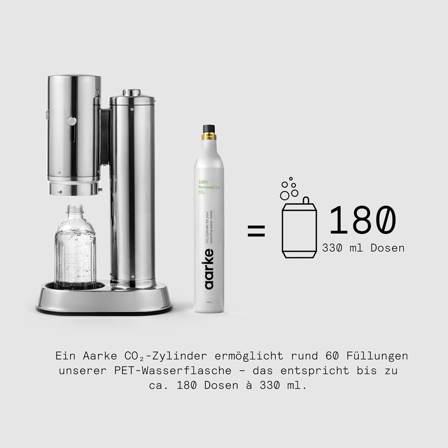 Carbonator Pro Wassersprudler mit Glasflasche, Stahl, Mattschwarz